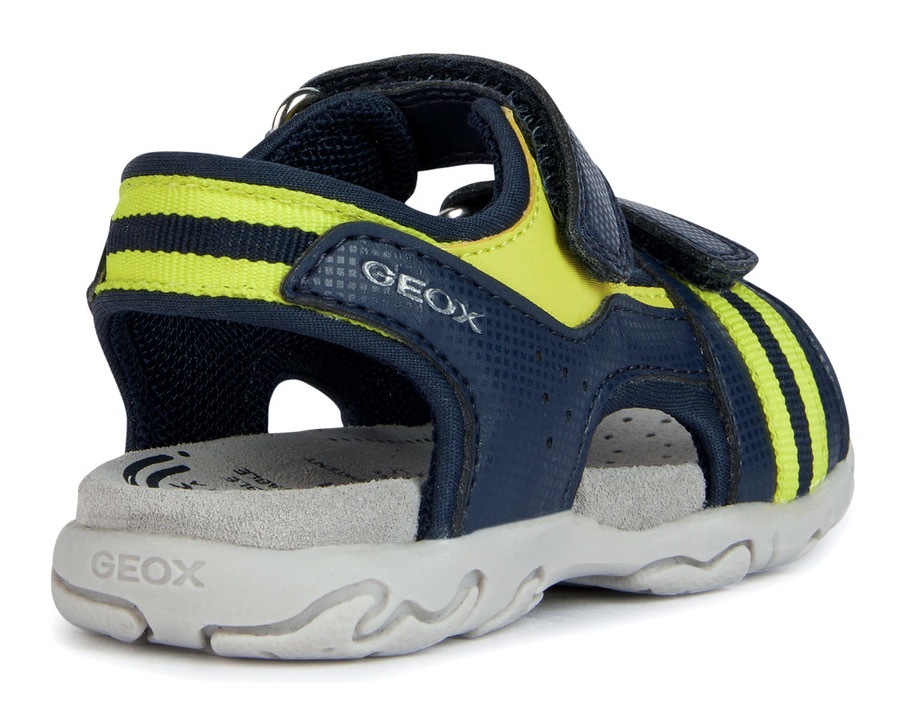 Geox Sandale »B SANDAL FLAFFEE BOY«, Sommerschuh, Klettschuh, Sandalette, mit neonfarbenem Textilband