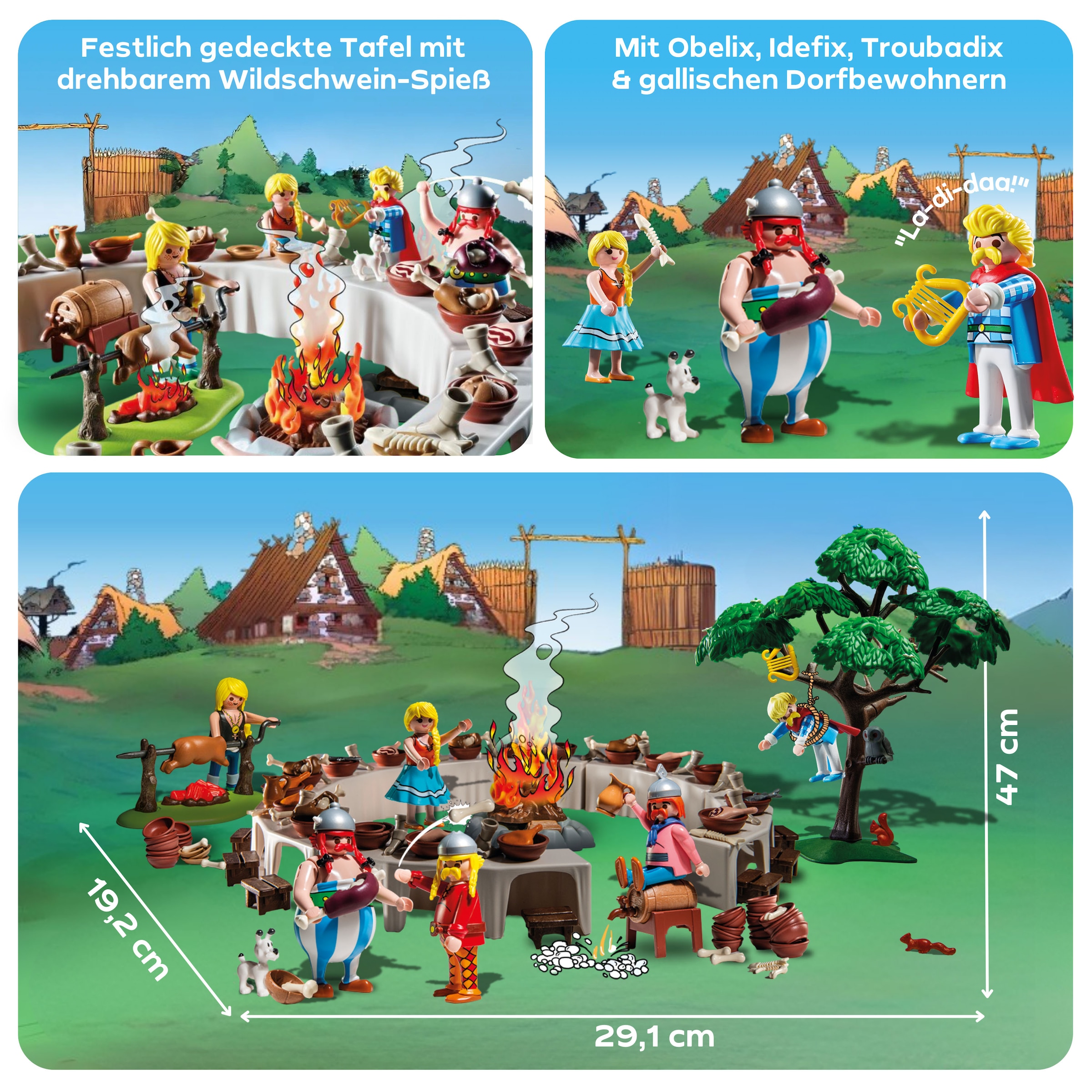 Playmobil® Konstruktions-Spielset »Asterix: Das Dorfbankett (71827), Playmobil Asterix«, (159 St.), Made in Europe