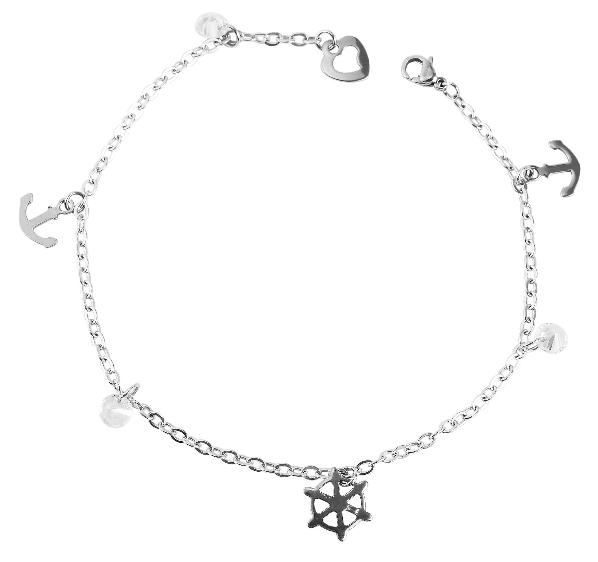 Adelia´s Armband »Damen Armband aus Edelstahl mit Strass Steinchen 25 cm«