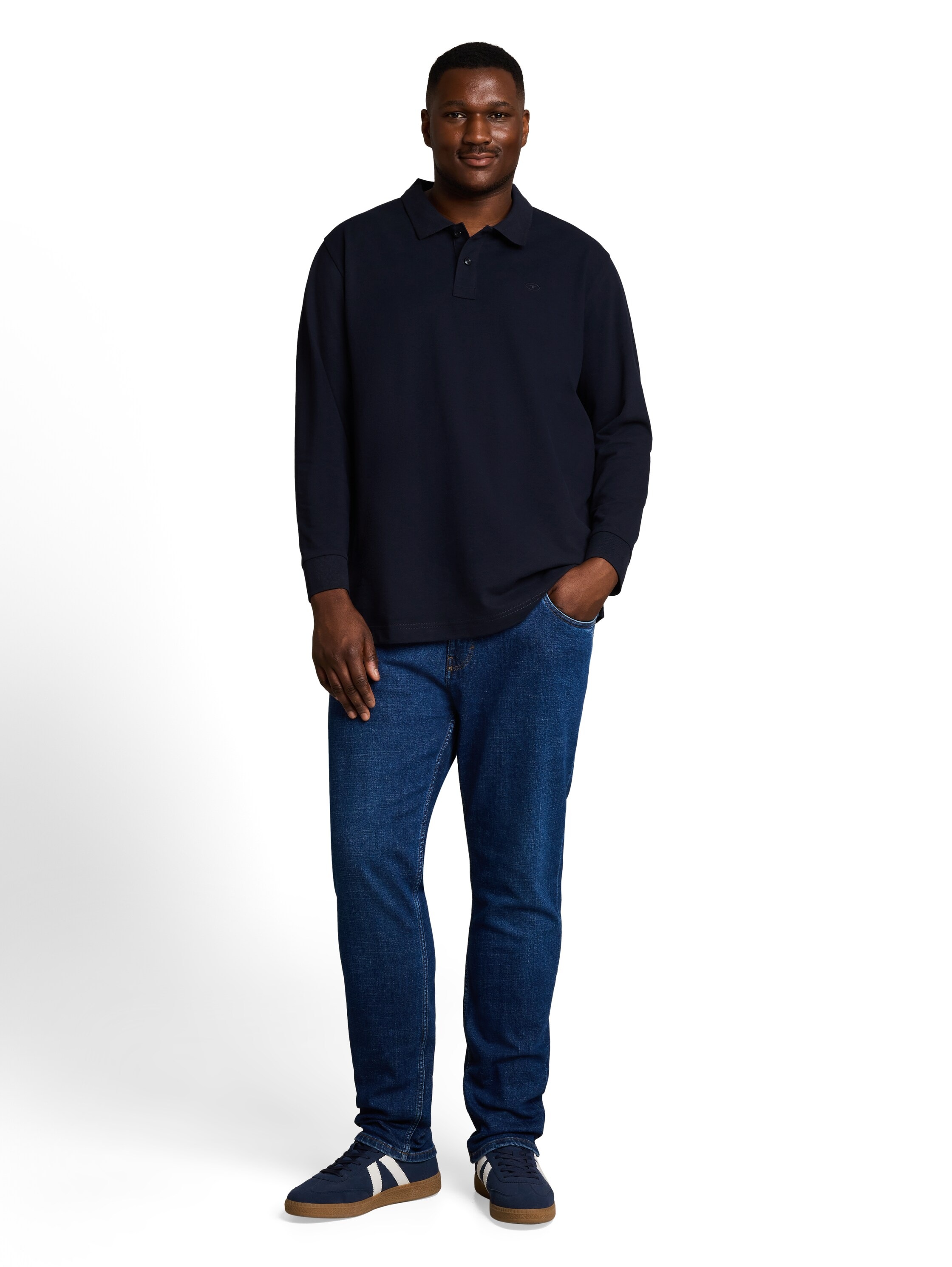 TOM TAILOR PLUS Langarm-Poloshirt Extra lang / Große Größen
