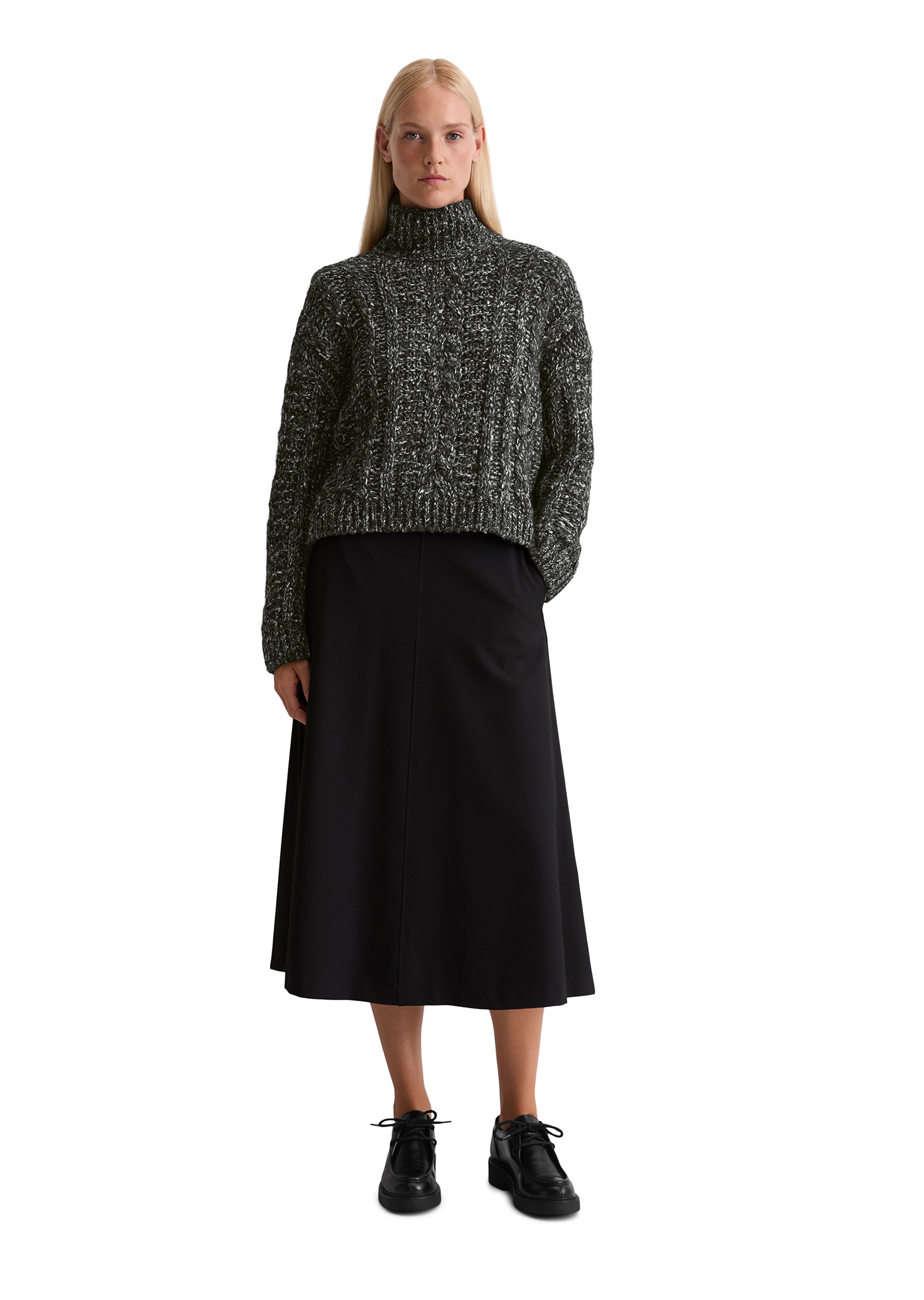 Marc O'Polo Strickpullover, Stehkragen, oversized fit, Zopfstrick