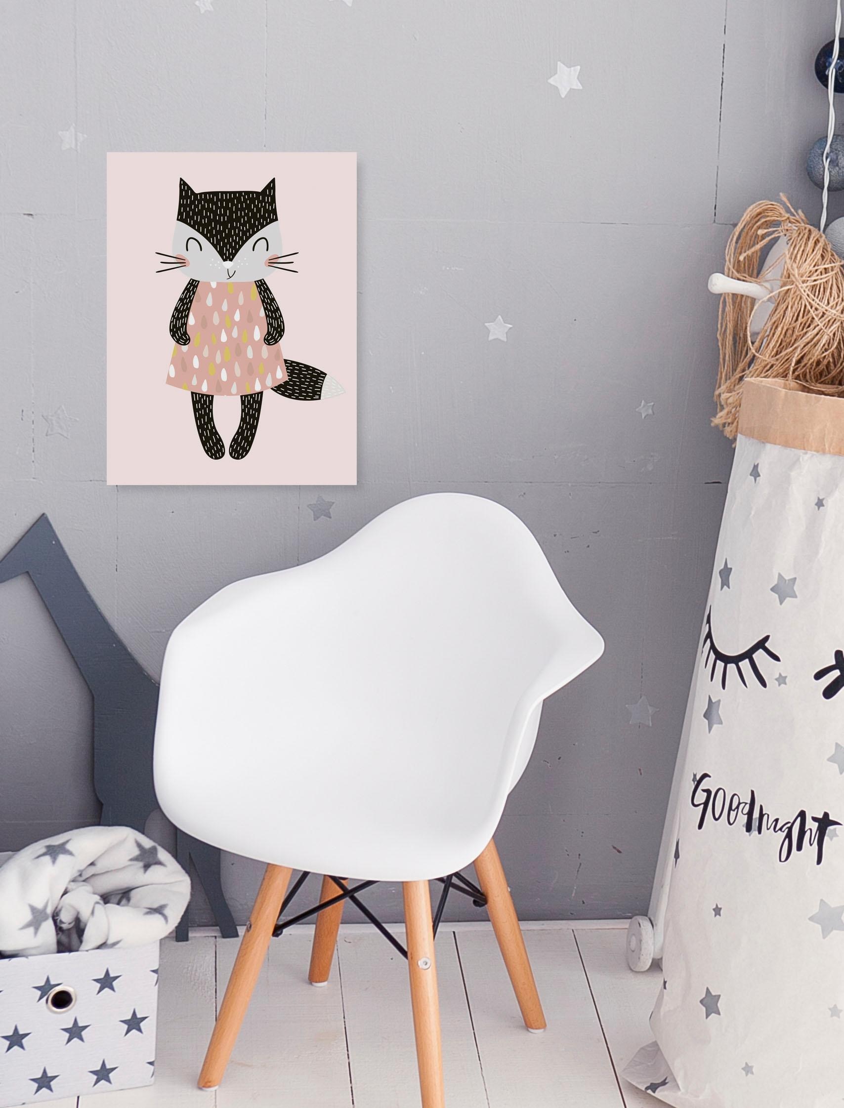 Lüttenhütt Leinwandbild »Katze«, Kind-Kinder-Katze-Katzenbilder-Tiere, Premium-Leinwandstoff, Handarbeit aus Deutschland, Kindermotiv