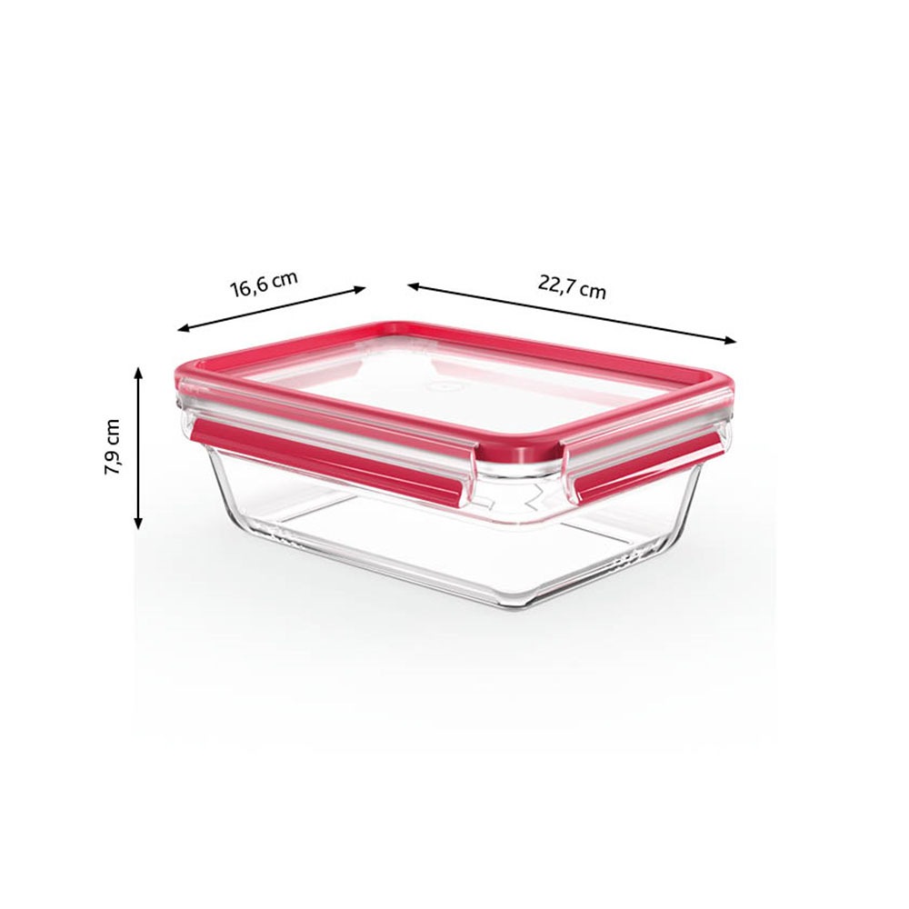 Emsa Frischhaltedose »Clip & Close Glas Set, rechteckig, 100 % dichte Aufbewahrungsboxen« spülmaschinen-, gefrier-, backofen-, mikrowellenfest