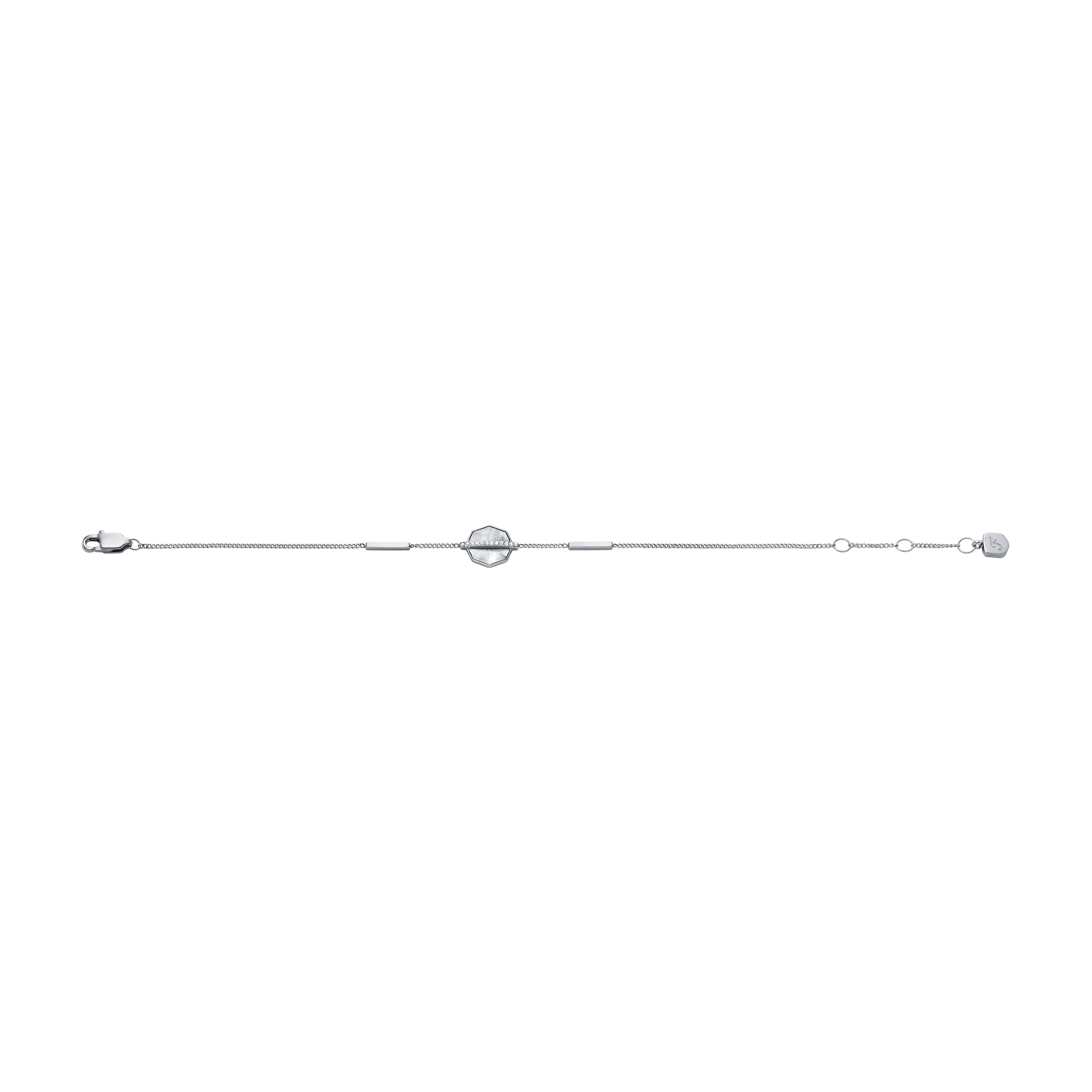 Fossil Armband »Schmuck Geschenk Edelstahl JEWELRY« mit Glasstein - mit Perlmutt