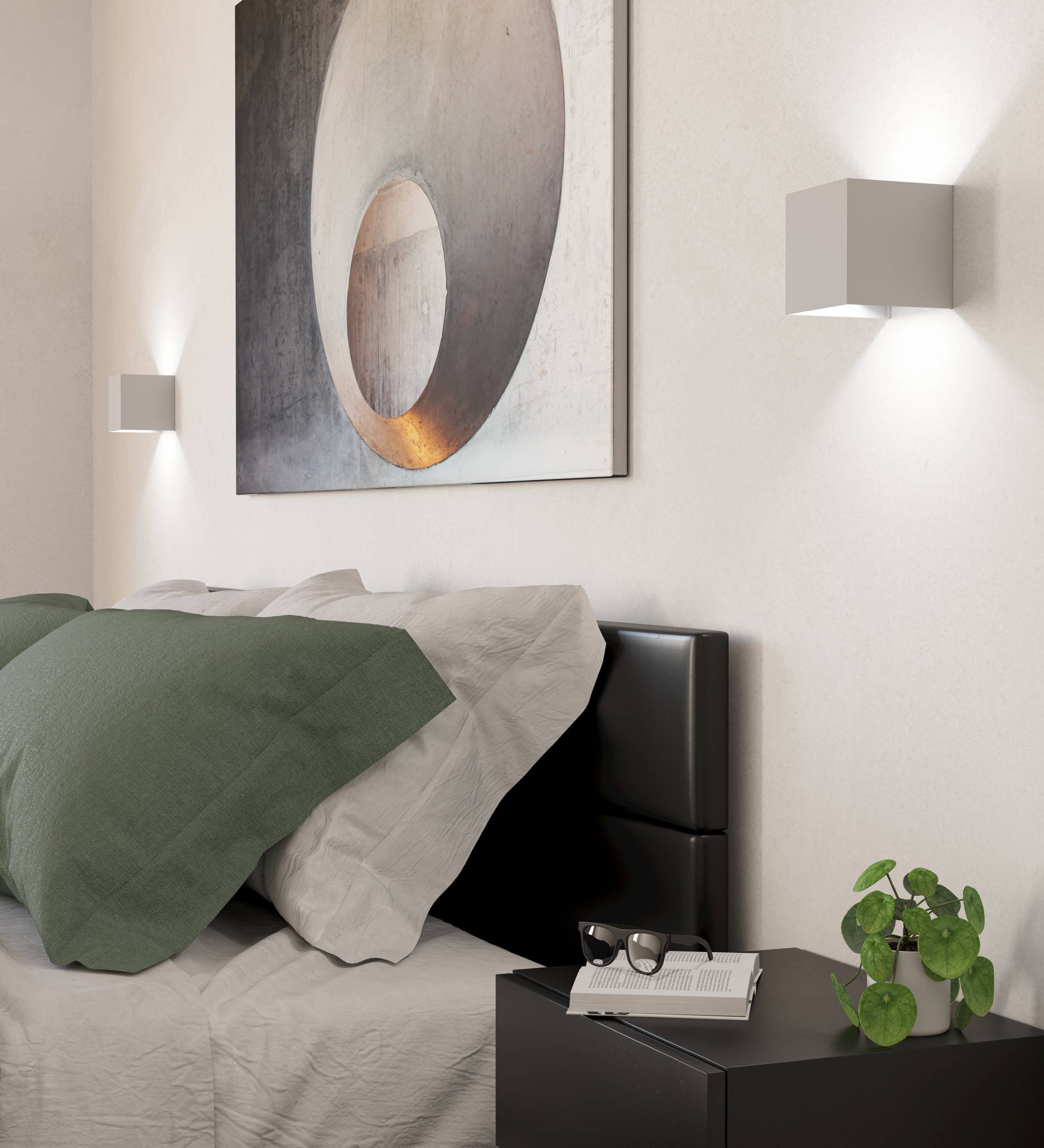 EGLO Wandleuchte »Valmontone Wandlampe,innen, Würfel, indirekte Up und Down Beleuchtung« LED-Modul 1 Stk. Warmweiß Wand-/Deckenleuchte - L10 x H10 x AL10 cm - weiß - 2X1,5W inkl.