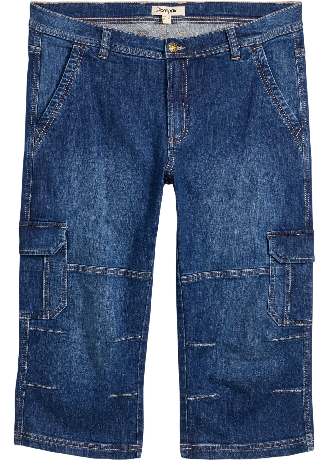 bonprix 3/4-Jeans regular fit, mit Elasthan-Anteil, mit Ziernähten, mit Waschung