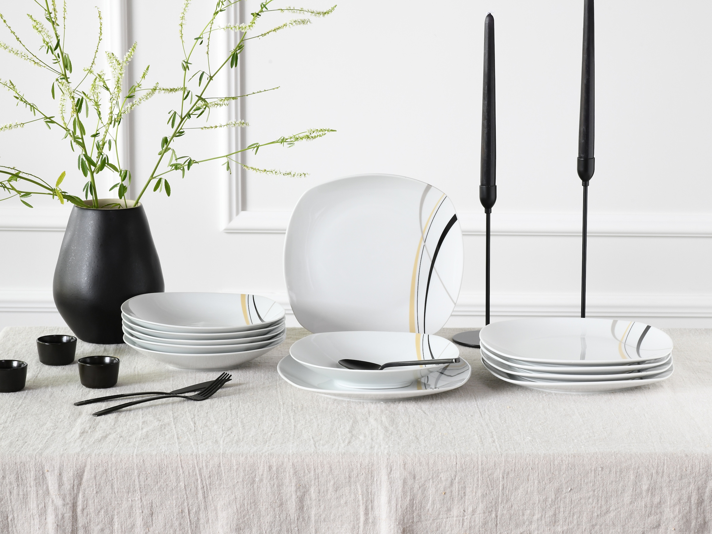 CreaTable Tafelservice »Square City Line, Tafel-Service 12-tlg« Moderner Urban Style