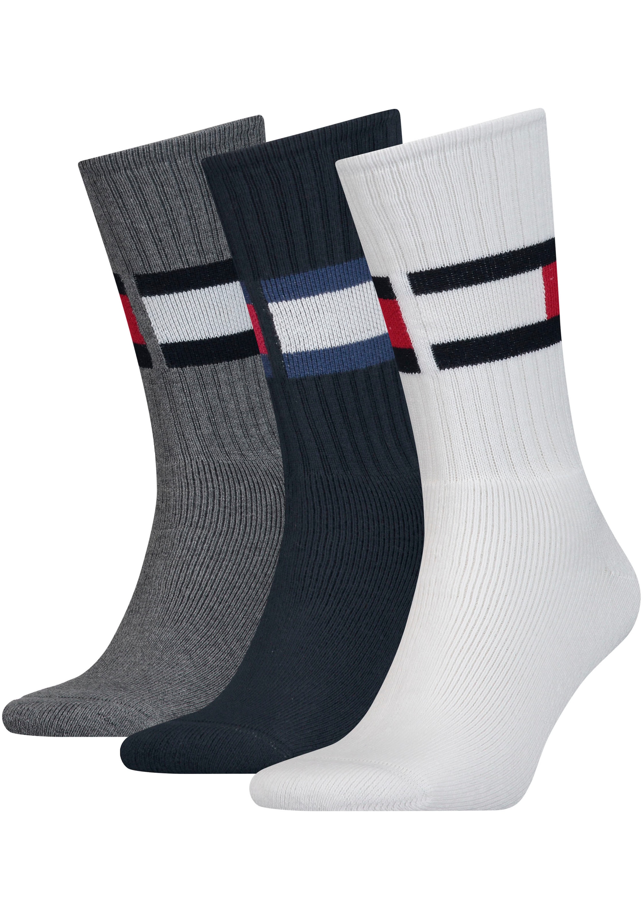 Sportsocken »TH Crew Socks 3-pack«, (Packung, 3 Paar), Mit großem Flag-Logo