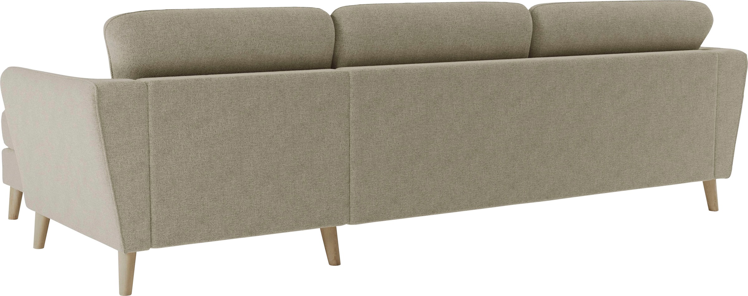 Home affaire Ecksofa »MARSEILLE (279/152cm),L-Form, Rec. rechts/links, verschiedene Bezüge«, Massivholzbeine Eiche, Landhausstil, Wellenunterfederung