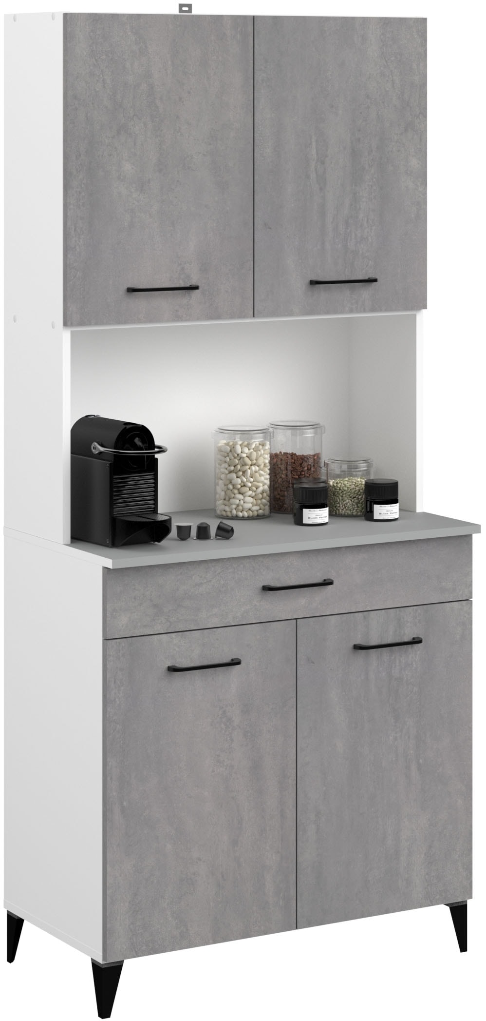 Parisot Mehrzweckschrank-Set, (2 St., Buffetschrank und Beistellschrank auf Rollen)