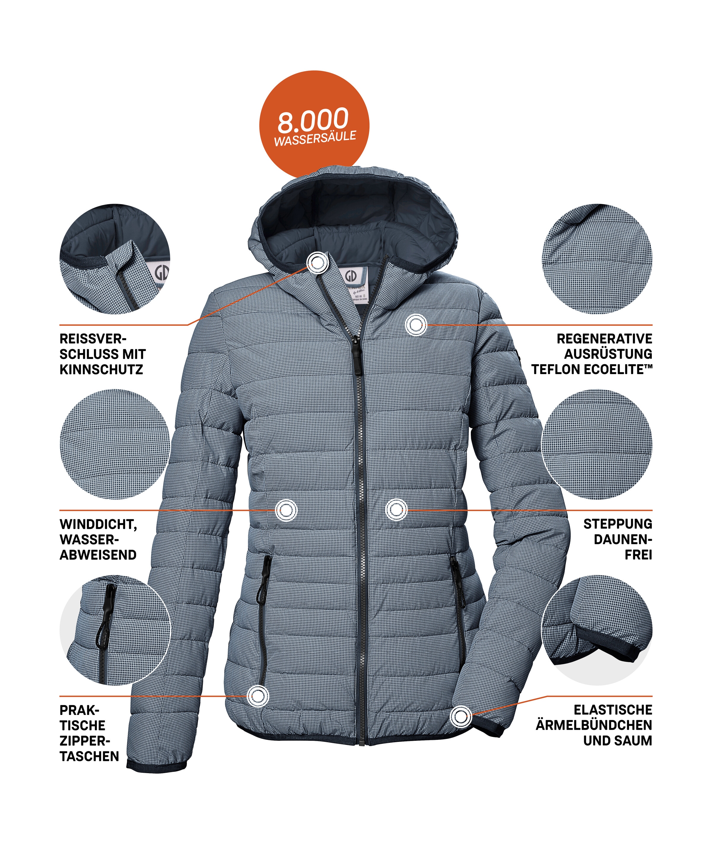 G.I.G.A. DX by killtec Steppjacke »GS 65 WMN QLTD JCKT« Leichte Steppjacke: wasserabweisend, winddicht, elastische Bündchen