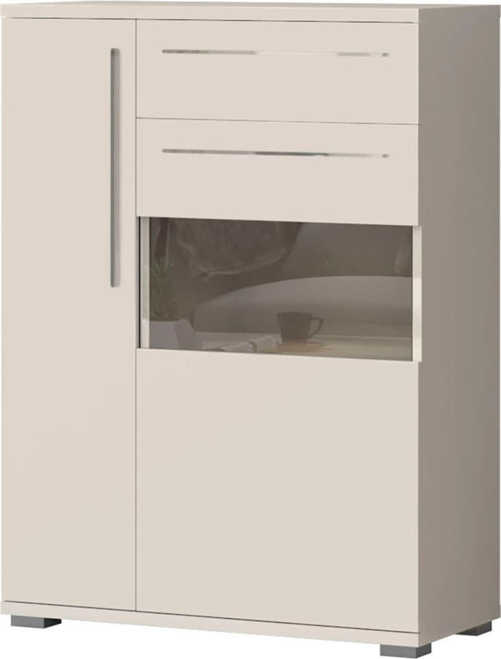 Places of Style Highboard »Piano Vitrine«, UV lackiert, Soft-Close Funktion