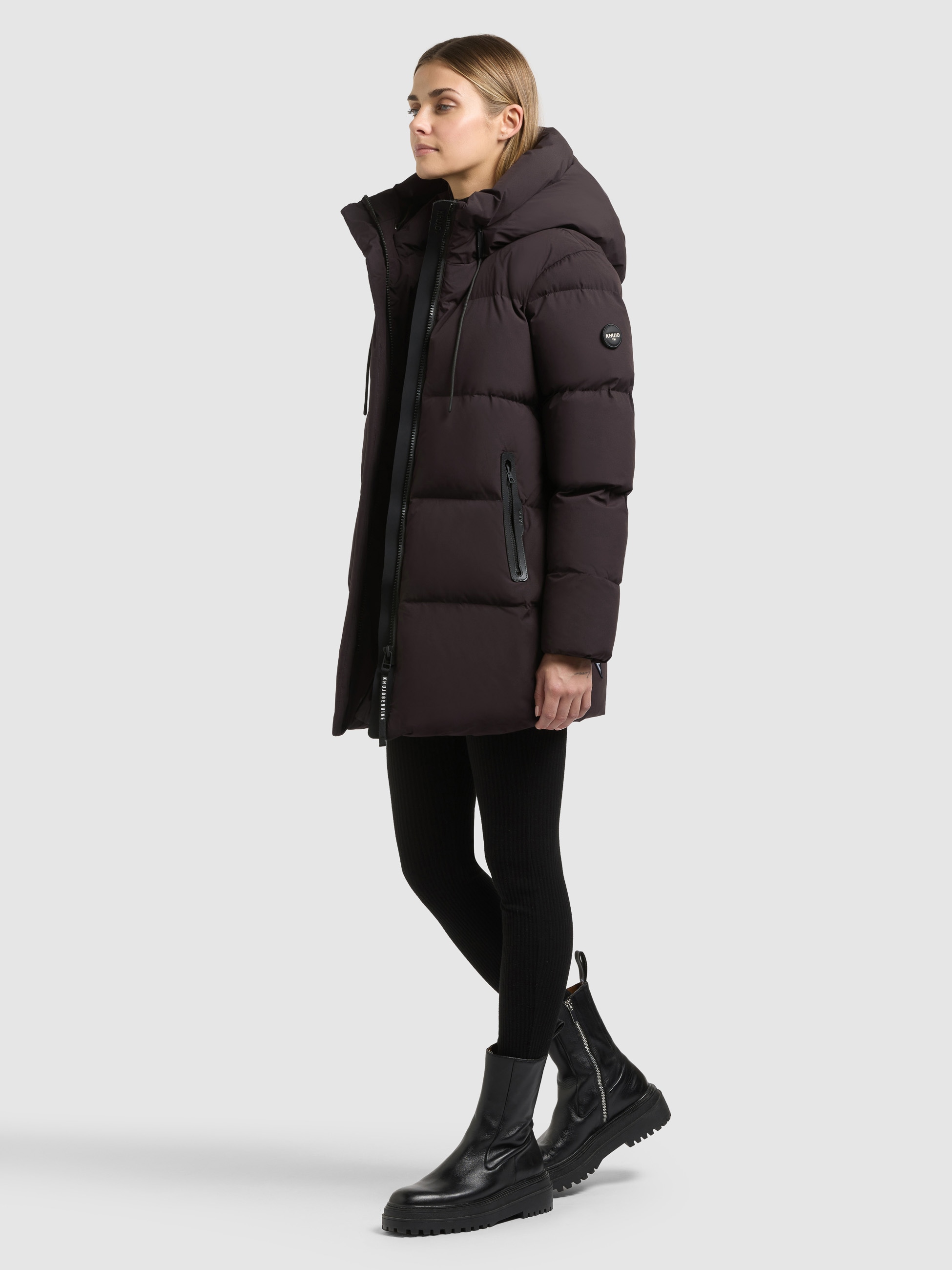 khujo Steppjacke »DROWN2 MATT« mit Kapuze Taschenbeutel mit Fleece