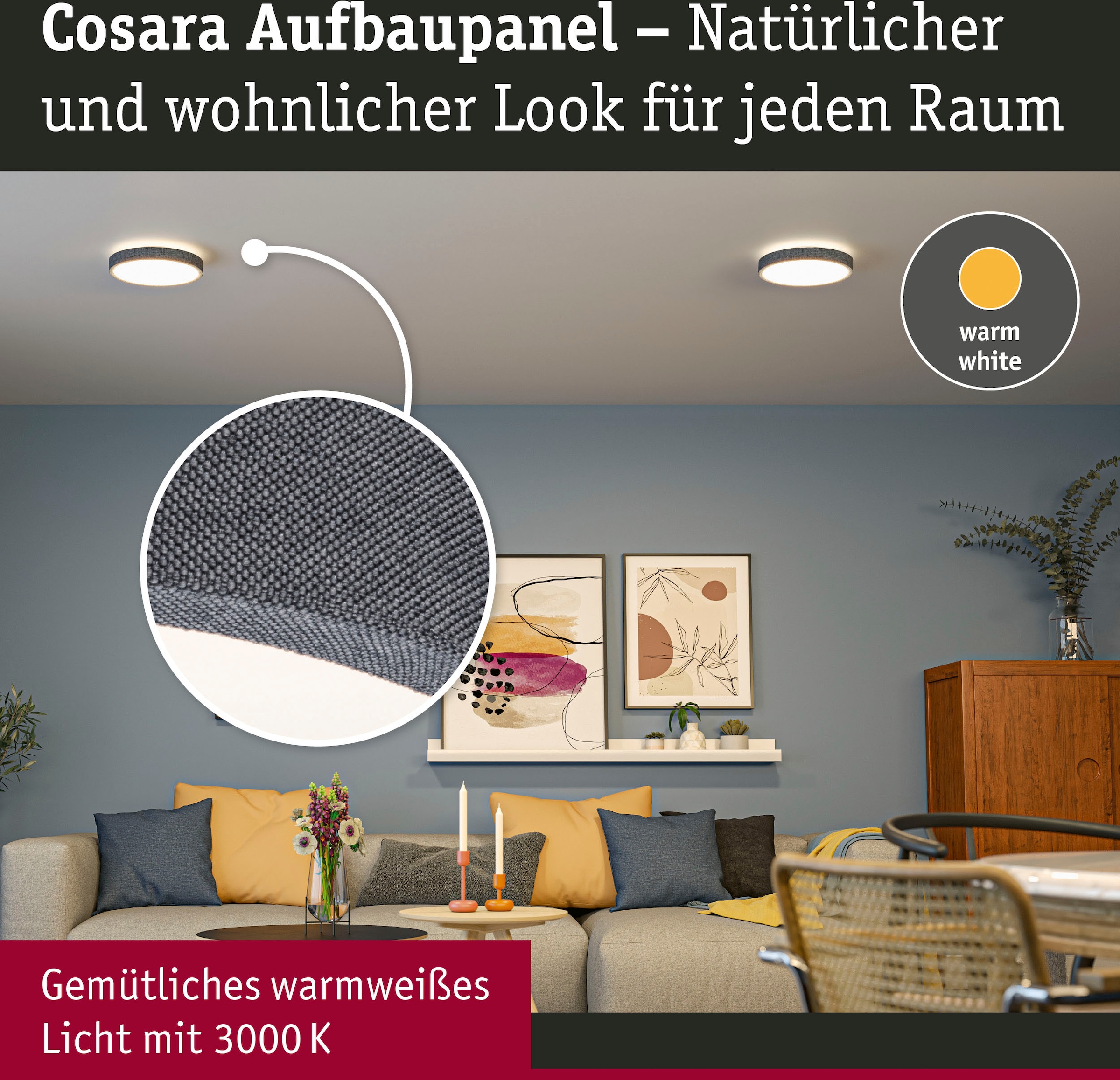 Paulmann LED Panel »Cosara 15W 3000K 300mm IP44«, 1 flammig