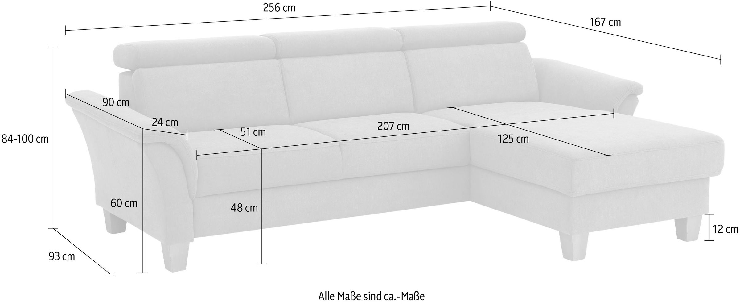 Home affaire Ecksofa »Conville L-Form« Federkern, wahlweise mit Bettfunktion und Bettkasten bzw. Stauraum