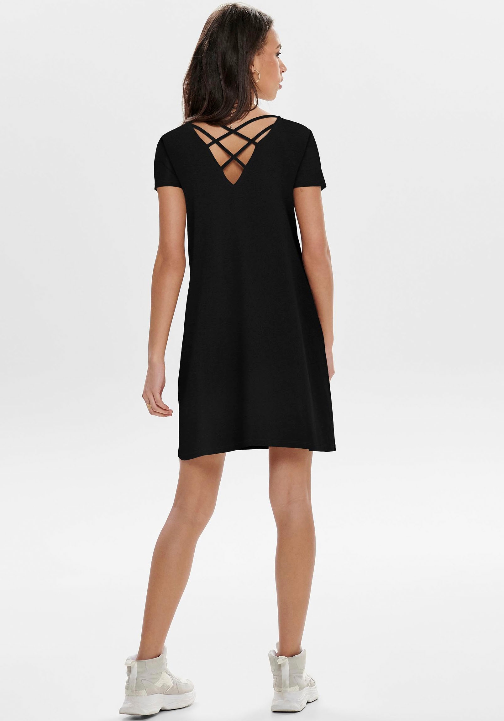 ONLY Minikleid »ONLBERA BACK LACE UP S/S DRESS JRS NOOS«, Sommerkleid