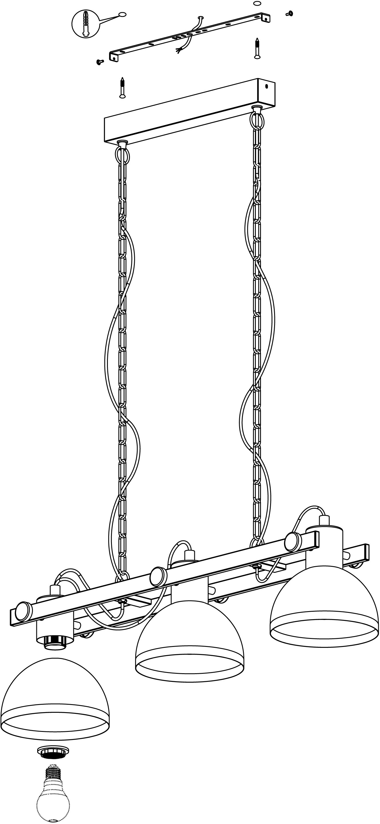 EGLO Pendelleuchte »LUBENHAM 1« E27 Hängeleuchte, Hängelampe