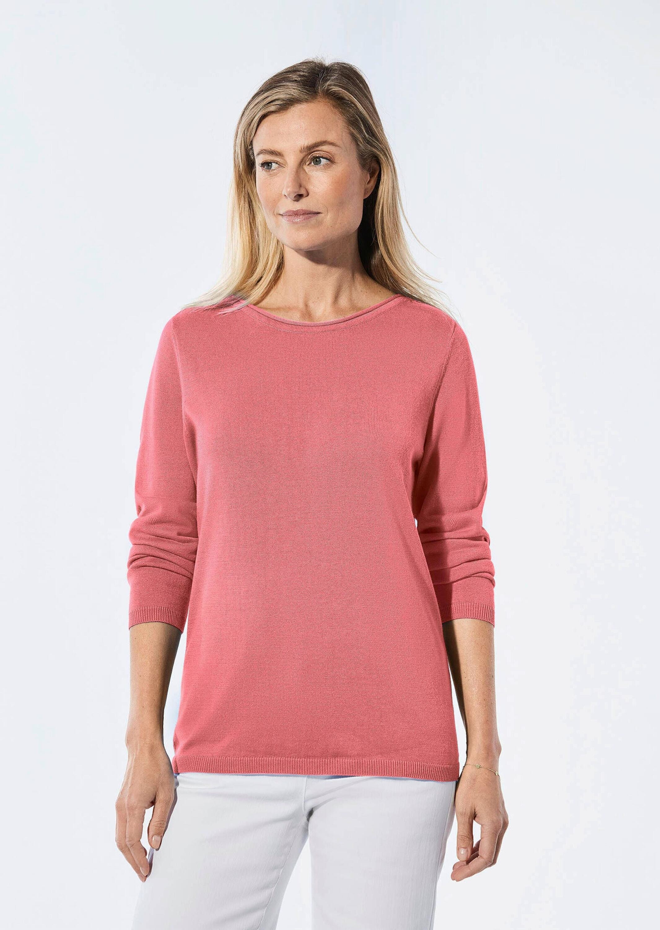 GOLDNER Strickpullover »Pullover mit U-Boot-Ausschnitt aus Baumwoll-Viskose-Mix«
