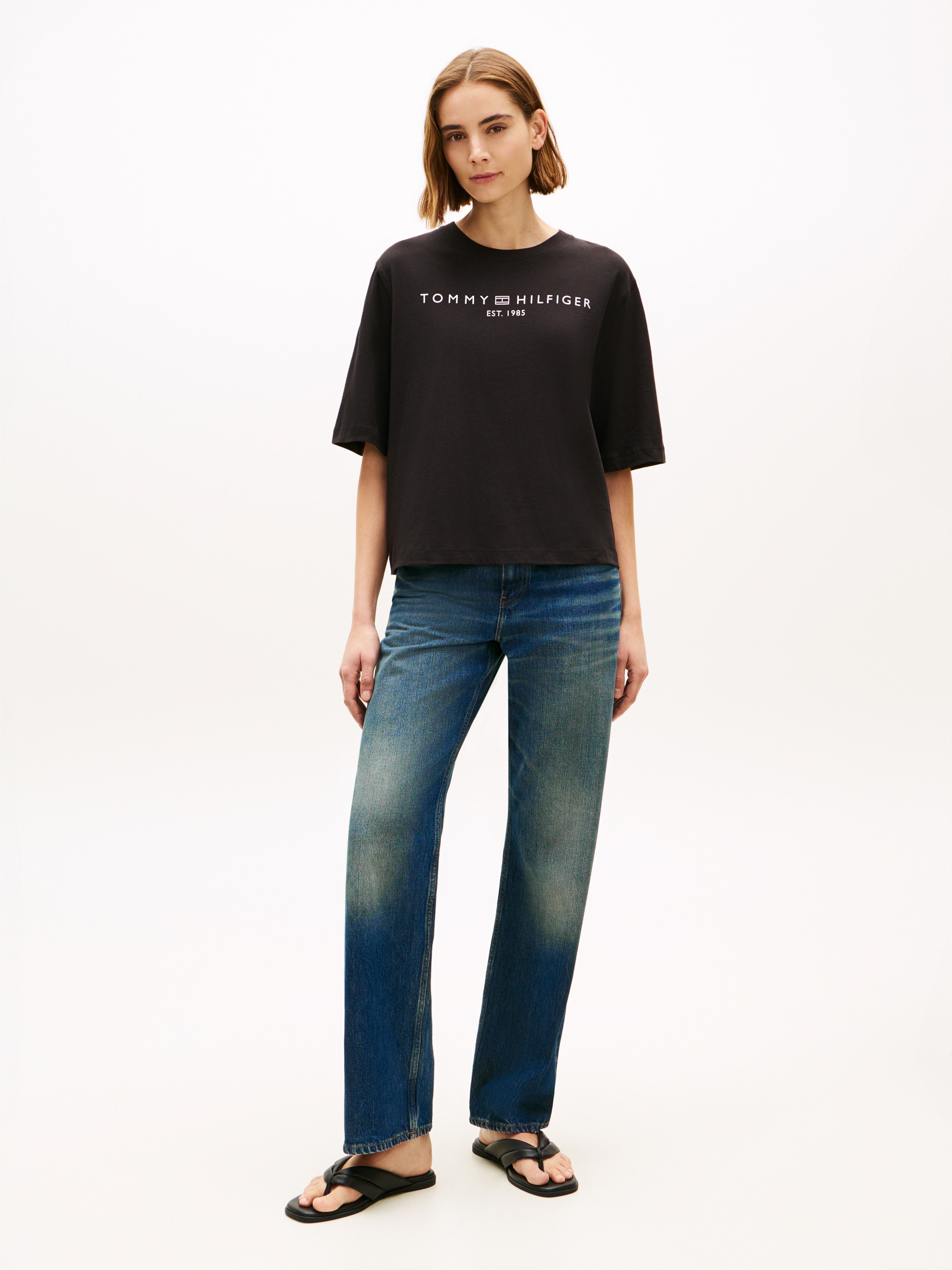 Tommy Hilfiger Langarmshirt »CORP LOGO TRAPEZE C-NK TEE«