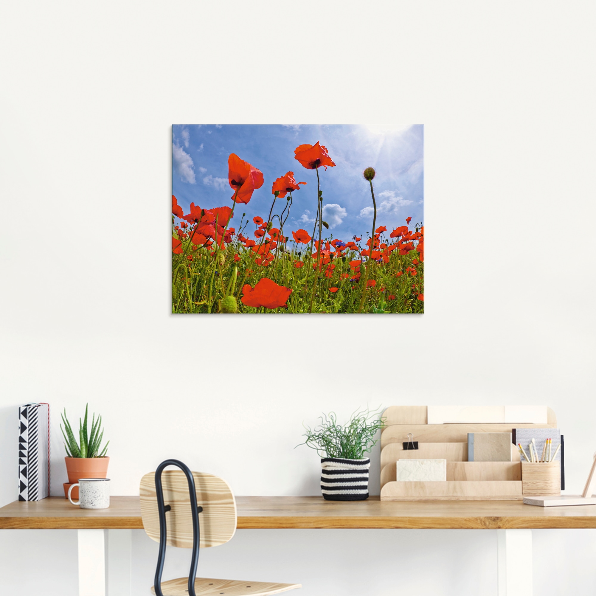 Artland Glasbild »Mohnblumenfeld« Blumen 1 Stk. tlg. in verschiedenen Größen