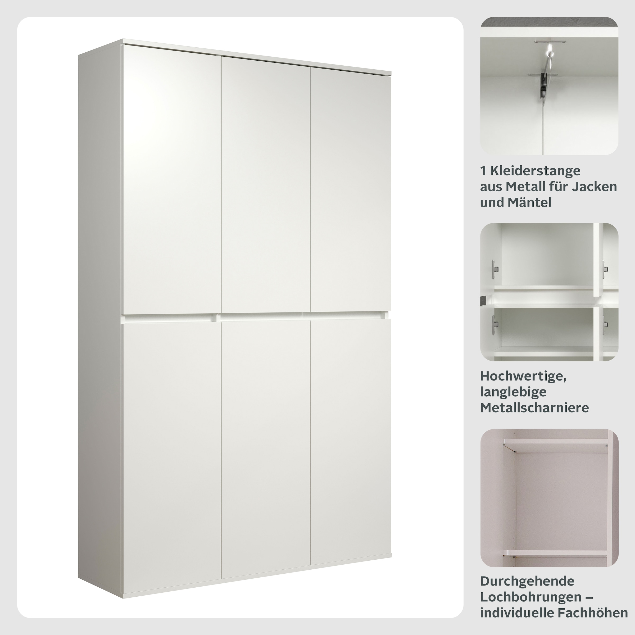 INOSIGN Mehrzweckschrank-Set »Novara«, Garderoben-Set aus 2 Einzelschänken:1xBreite 37cm,1xBreite74 cm