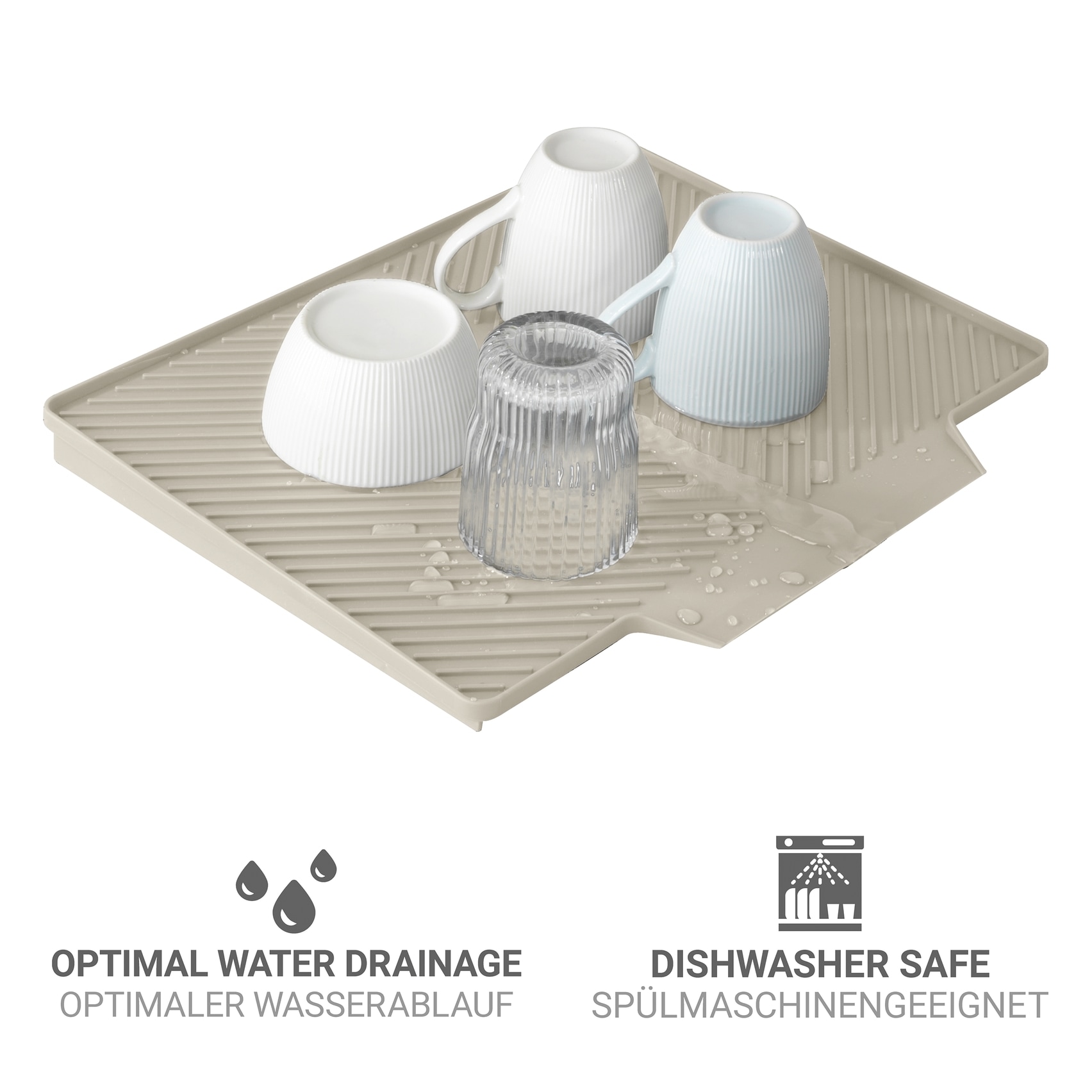 WENKO Abtropfmatte »Modell Nelia« Spülmatte für Geschirr, optimaler Wasserablauf, spülmaschinengeeignet