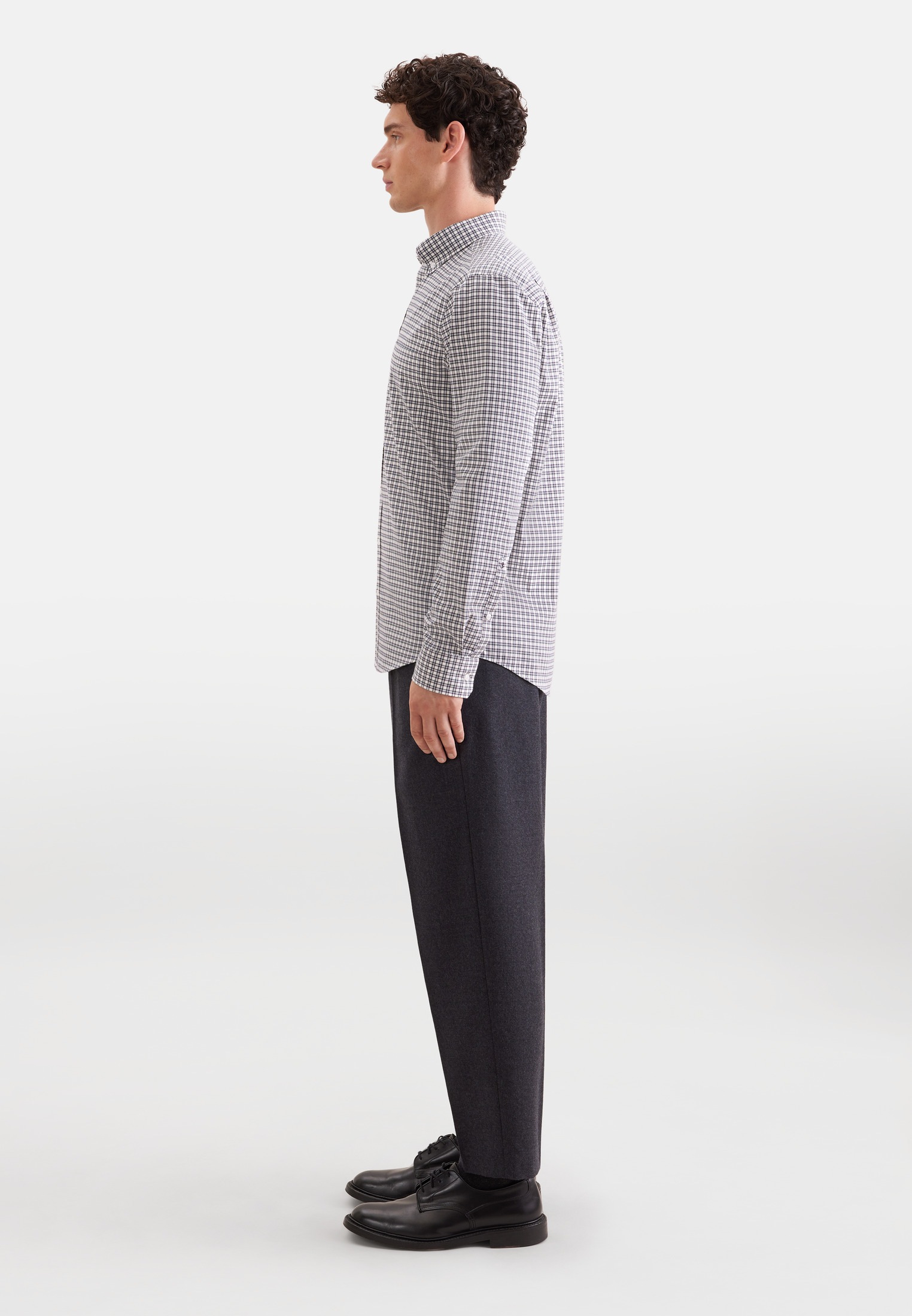 seidensticker Flanellhemd »Schwarze Rose« Comfort 1/1 Button-Down-Kragen Karo