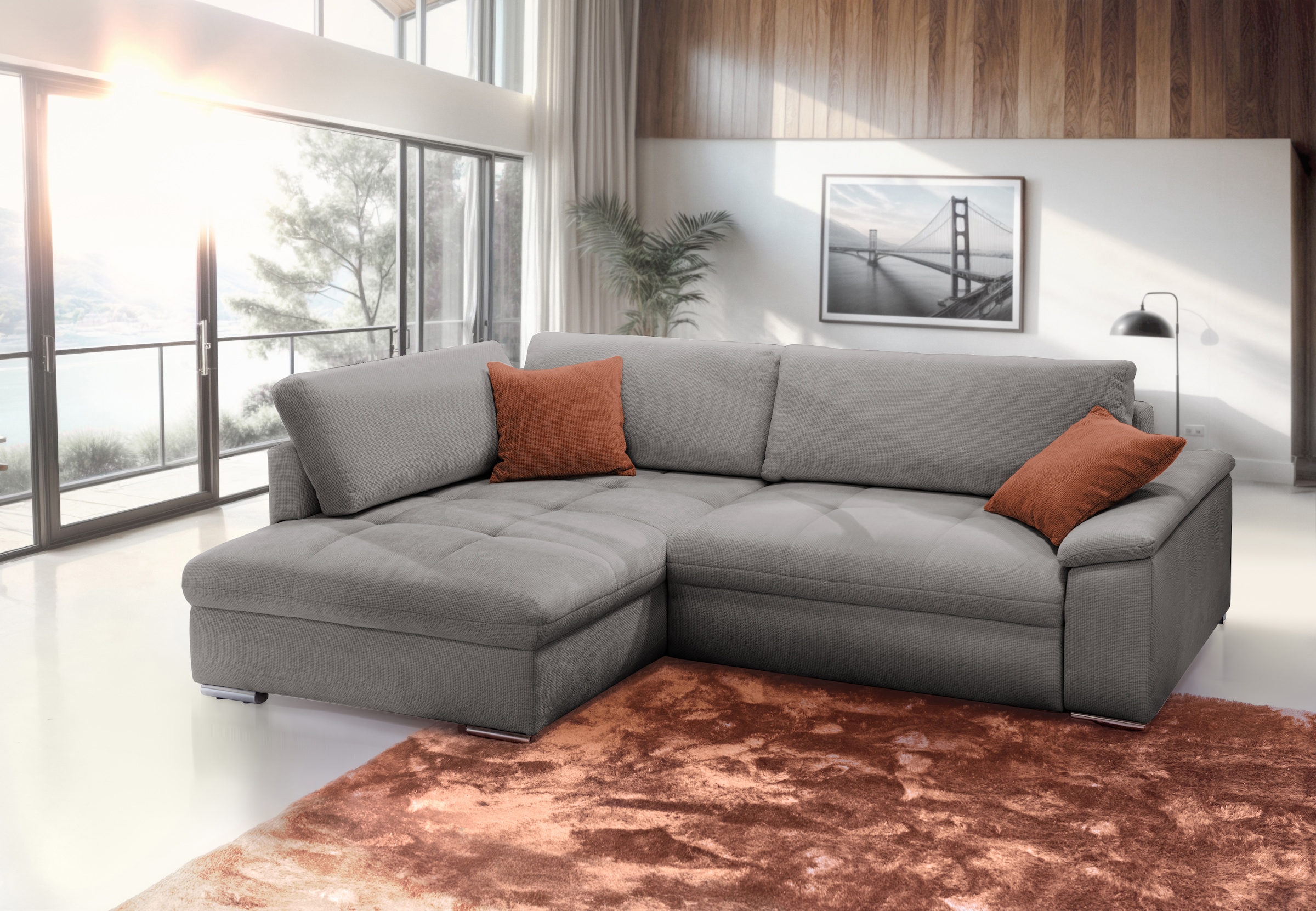 exxpo - sofa fashion Ecksofa »Casa Grande inkl. Bettfunktion, Bettkasten, OTTOs Choice, bequem«, L-Form, guter Sitzkomfort, große Liegefläche