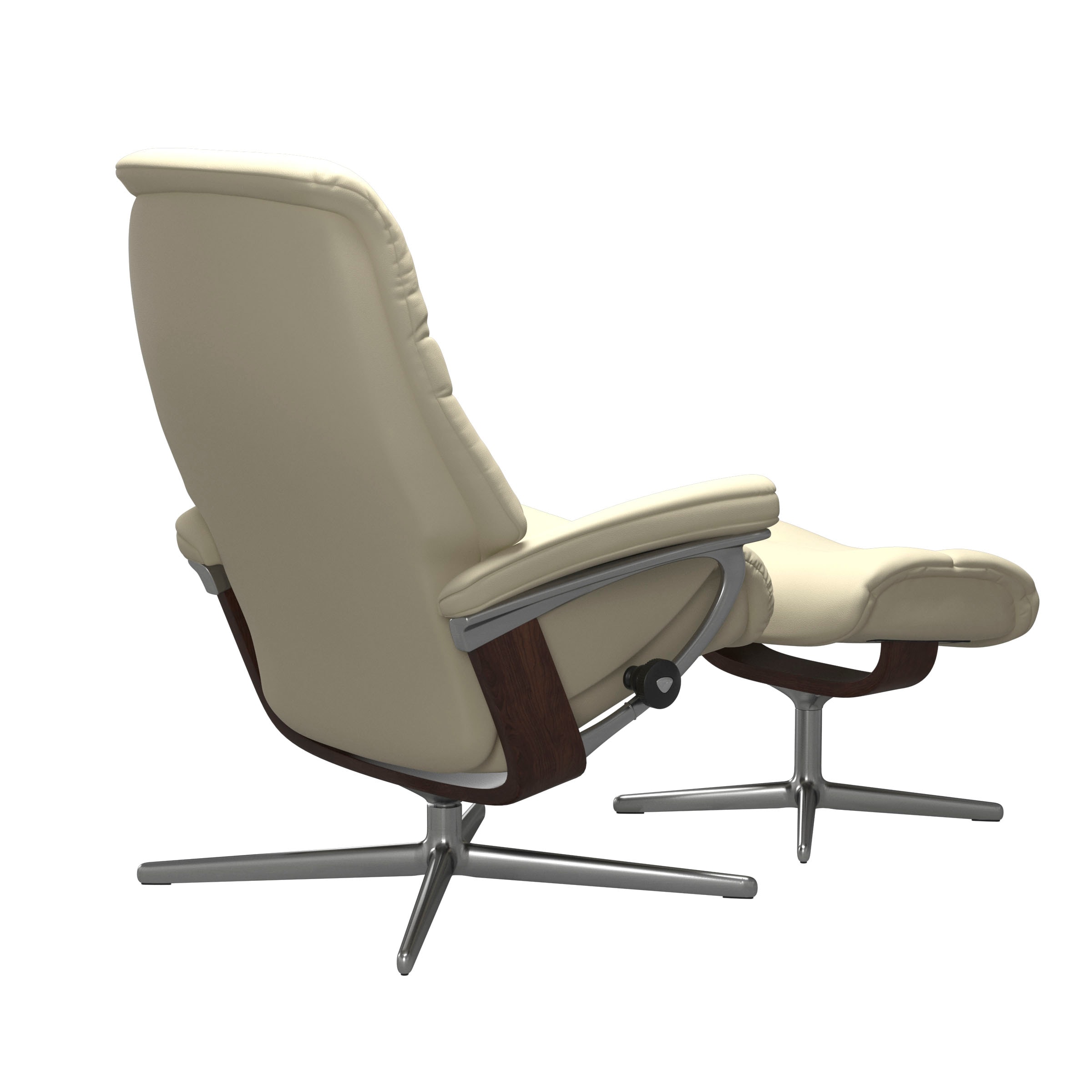 Stressless® Relaxsessel »Sunrise« Set, Relaxsessel mit Hocker,  mit Hocker, mit Cross Base, Größe S, M & L, Holzakzent Braun