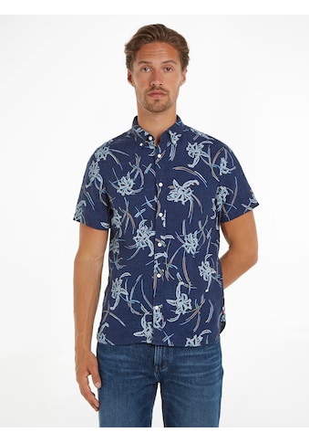 Leinenhemd »LI TROPICAL PRT SF SHIRT«, mit tropischen Print