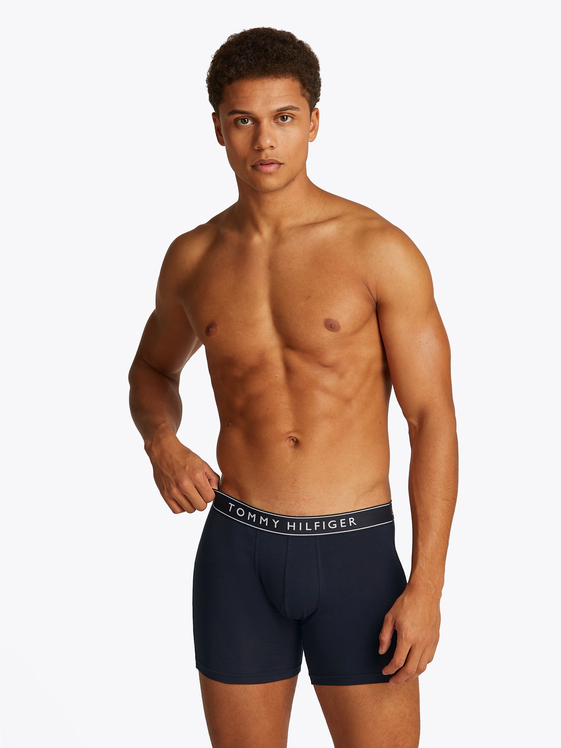Tommy Hilfiger Underwear Boxer »3P BOXER BRIEF DTM«, (Packung, 3 St., 3er), mit Logobund