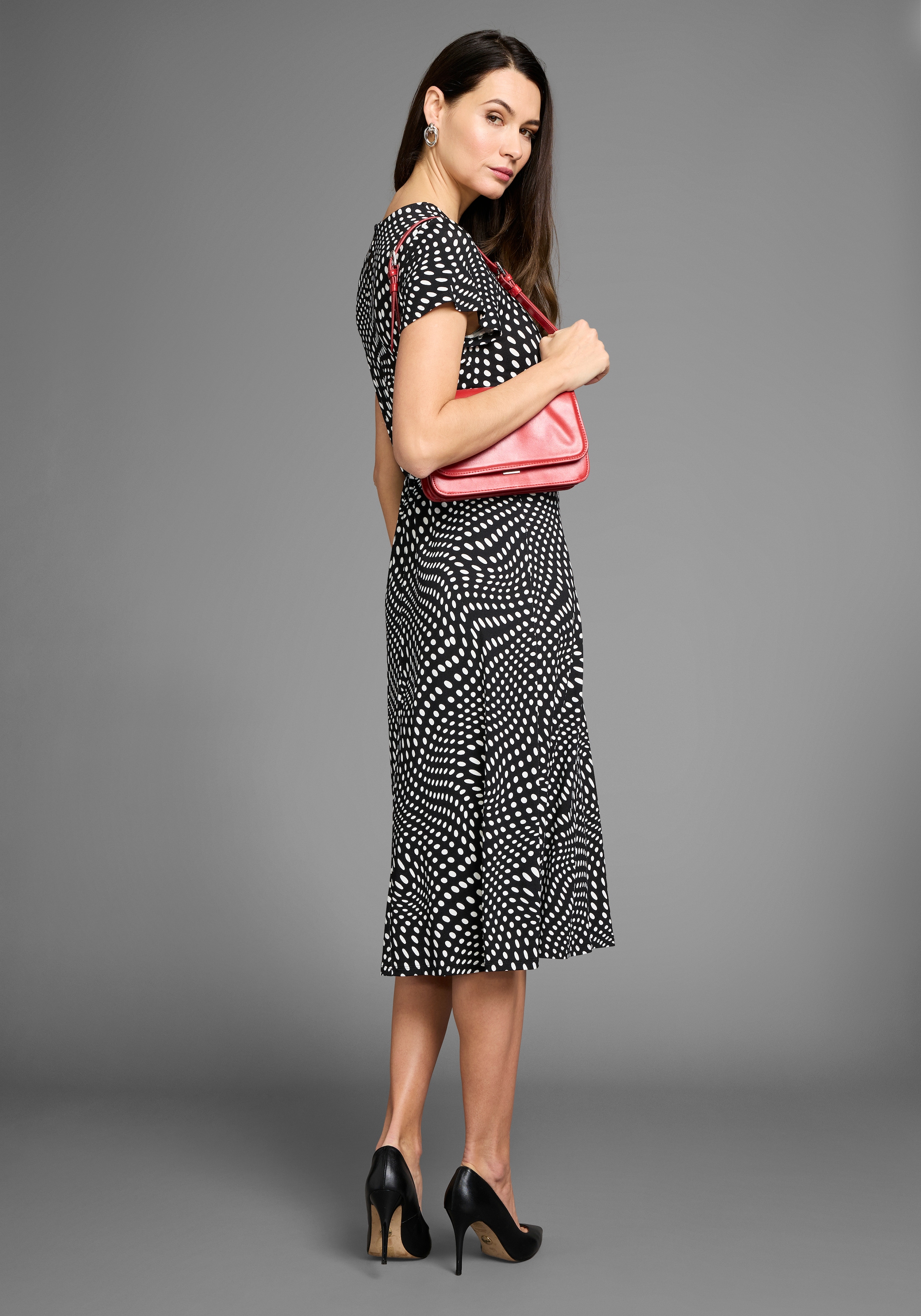 HECHTER PARIS Druckkleid, mit Wickeldetail und Midiform