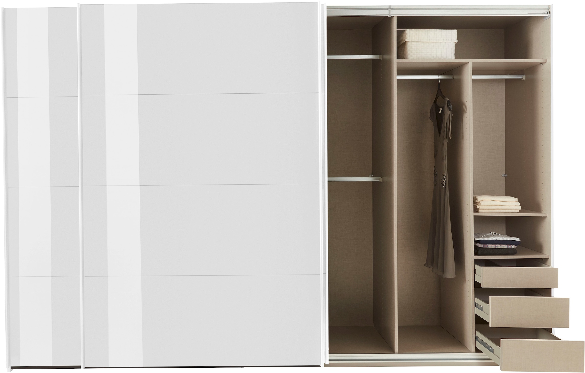 rauch Schwebetürenschrank »Kleiderschrank Schrank Garderobe TOPSELLER OTELI inkl. Inneneinteilung«, mit 3 Innenschubladen sowie zusätzlichen Einlegeböden MADE IN GERMANY