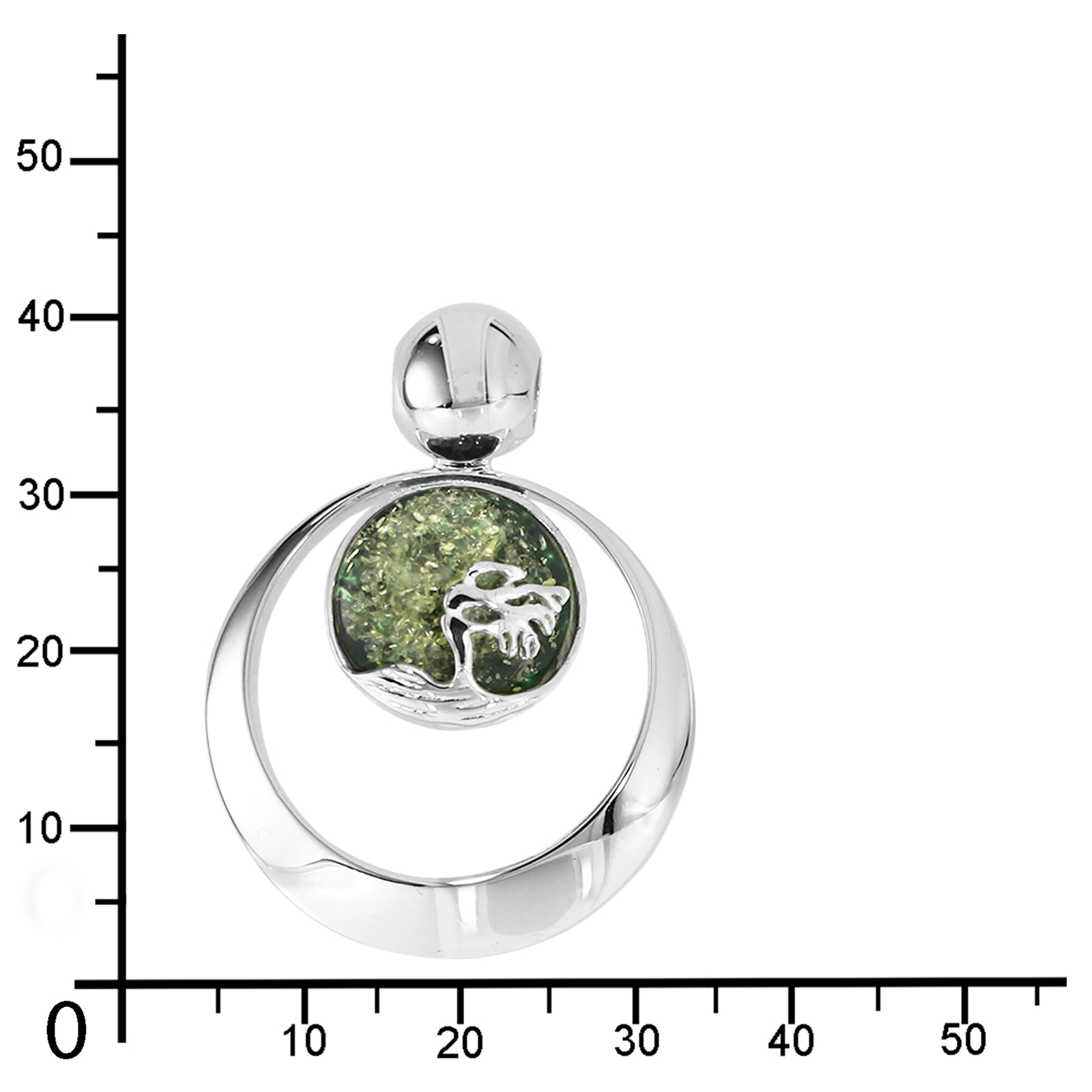 OSTSEE-SCHMUCK Kettenanhänger »- Windflüchter 30 mm - Silber 925/000 - Bernstein«