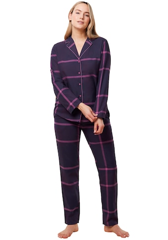 Schlafanzug »Boyfriend PW X Checks«, (Set, 2 tlg.), Pyjama mit seitlichen Taschen