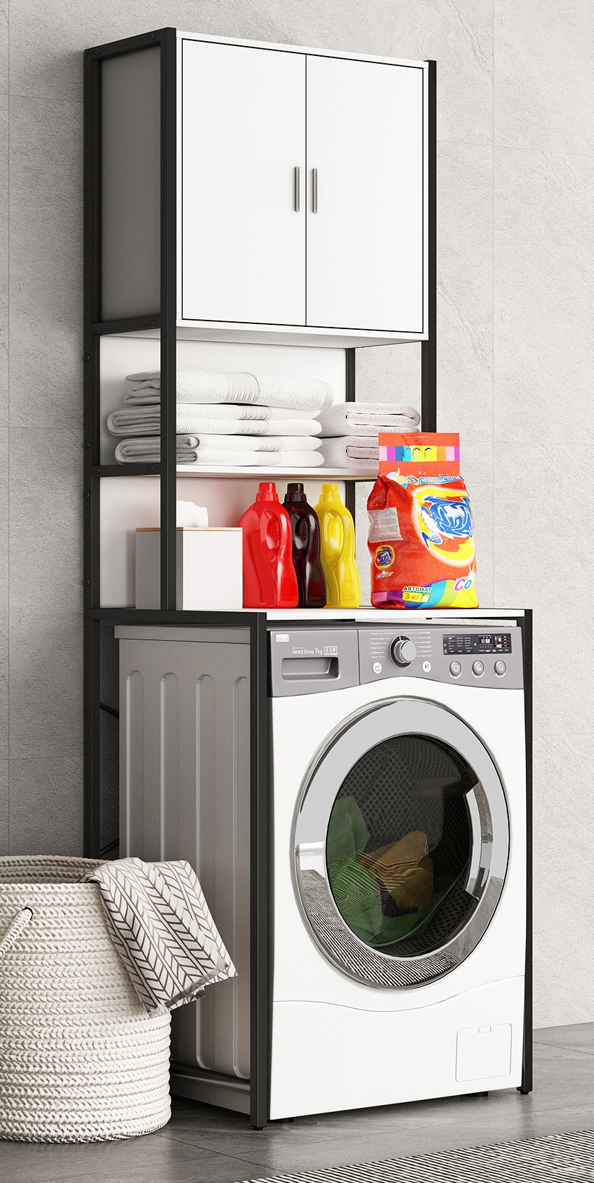 VCM Waschmaschinenumbauschrank »Waschmaschine Toilette Überbau Schrank Edino«