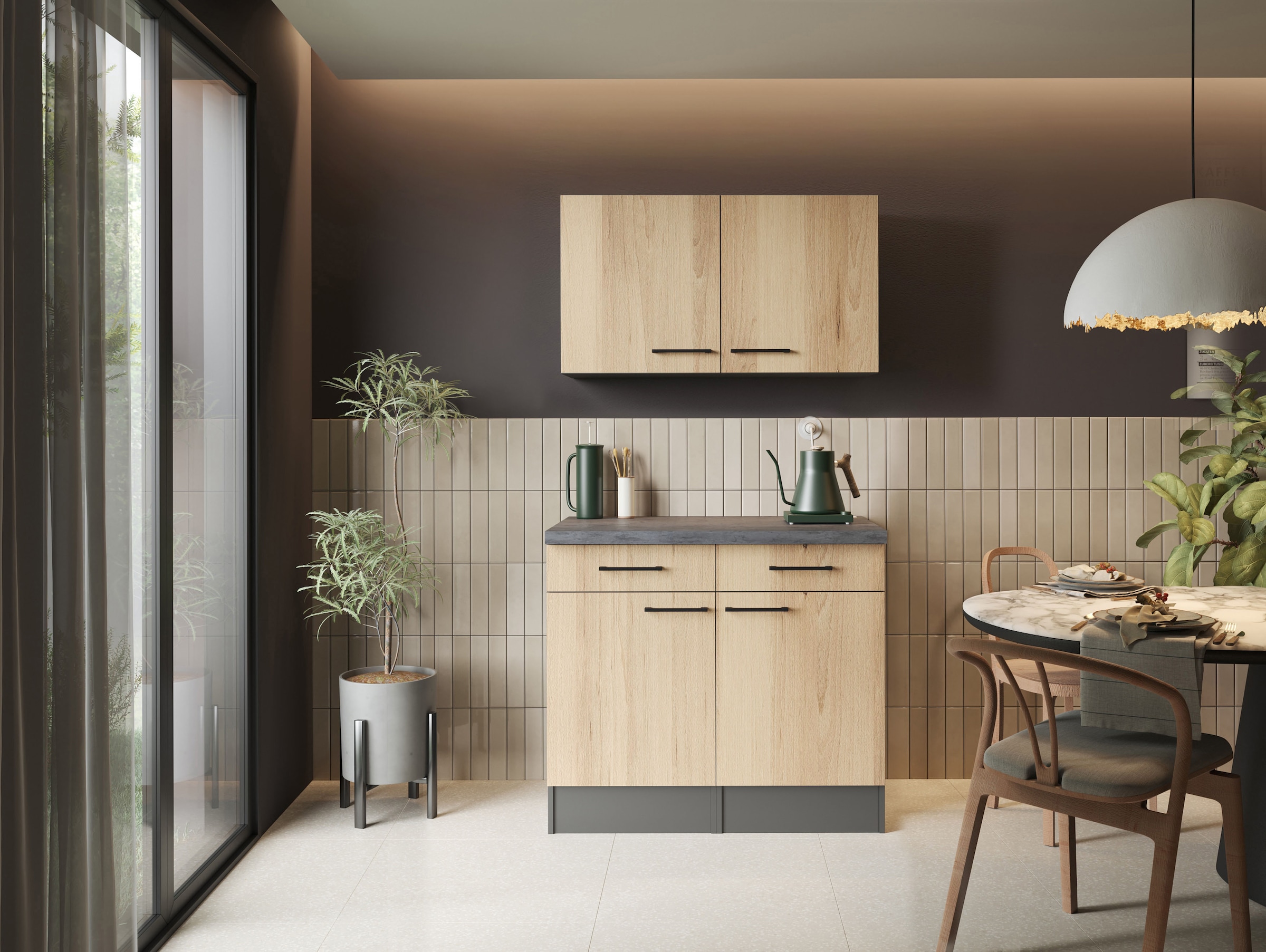 RESPEKTA Sideboard »Oliver« zerlegt, mit Soft Close Funktion, inkl. Oberschränke, Breite 100 cm