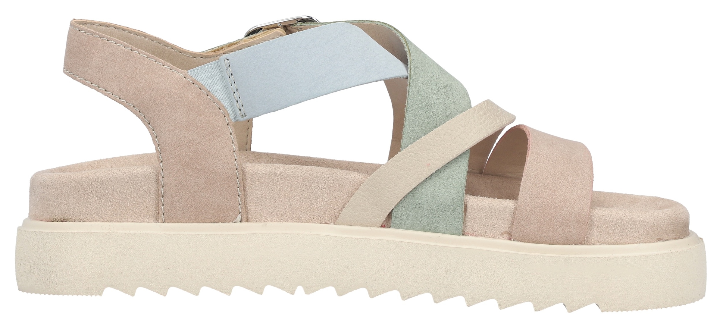 Rieker Plateausandale  Sandalette, Urlaubsschuh, Sommerschuh mit Klett-Riemchen