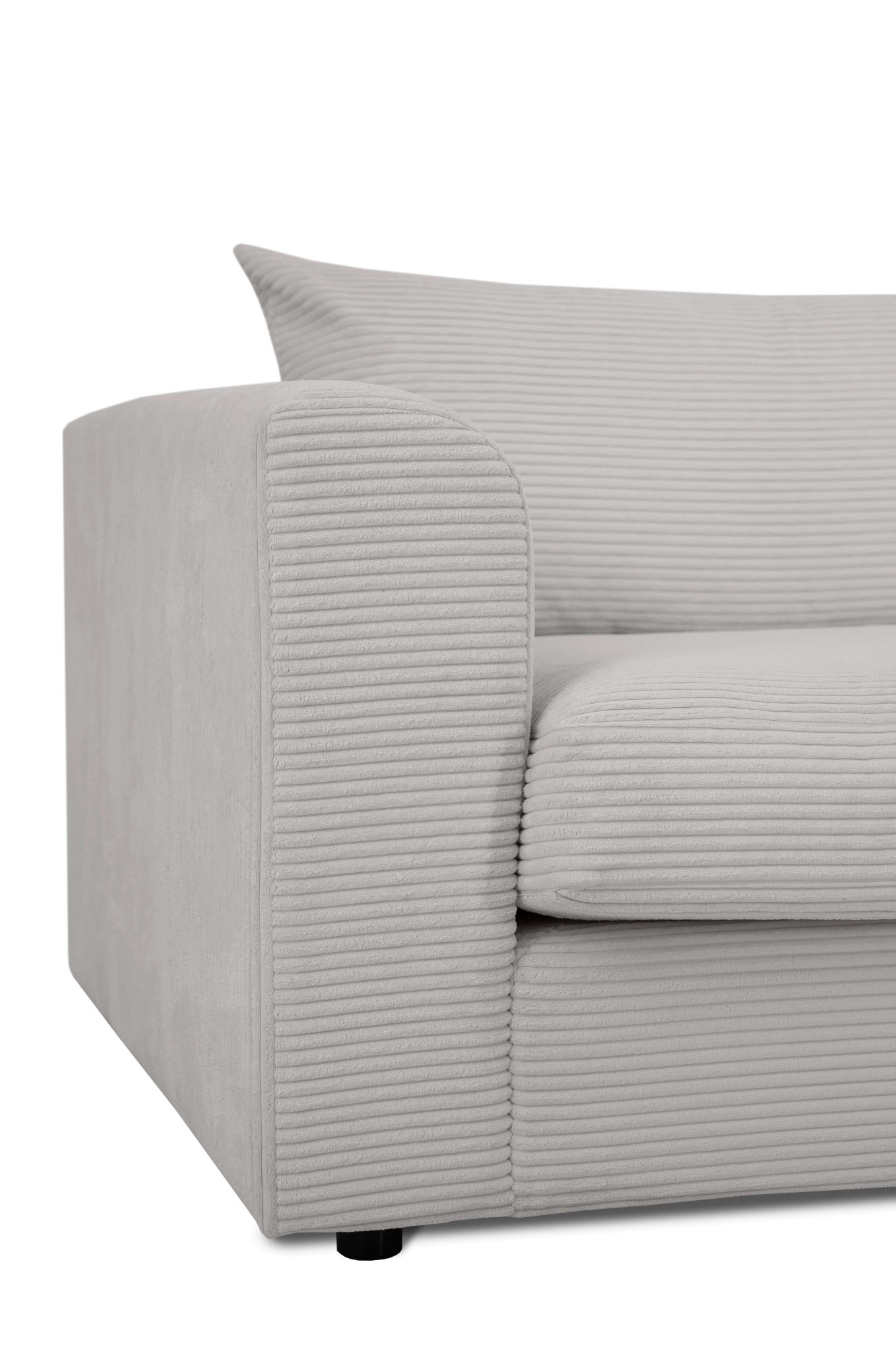LeGer Home by Lena Gercke Ecksofa »Avelina«, (2 St.), Breite 297 cm, in Cord- und Chenille- Stoff, Rückenkissen mit Federn