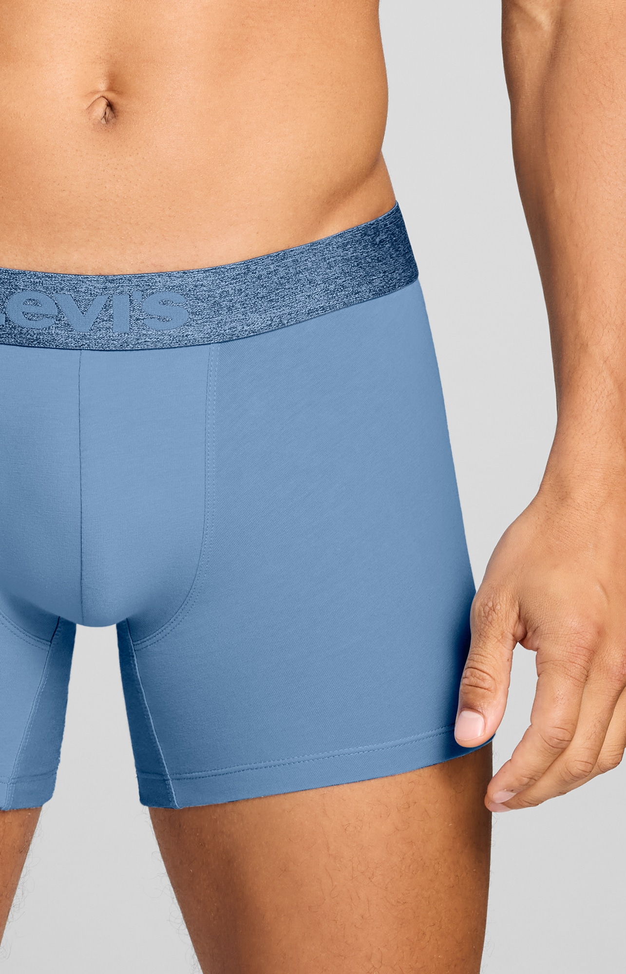 Levi's® Boxer »LEVIS MEN MEL WB BOXER BRIEF« 3er Pack,  ohne Eingriff, tonaler Logobund, elastisch, Cotton-Mix