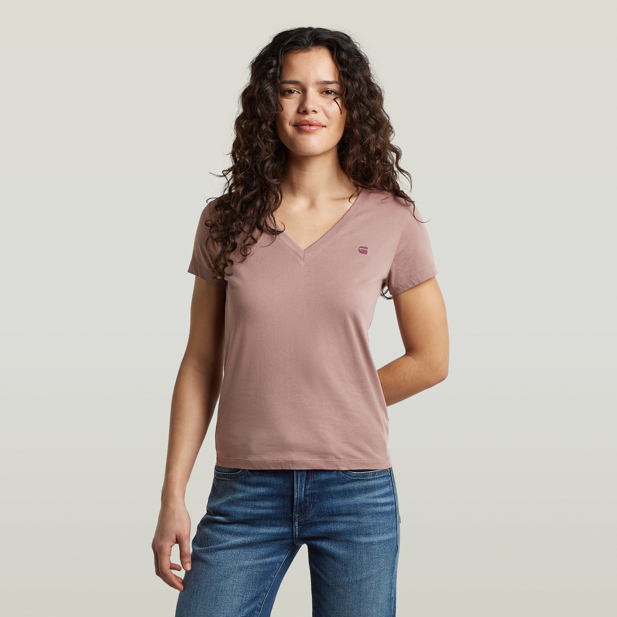 G-STAR V-Shirt »Overdyed Form v t wmn« in Baumwoll-Qualität