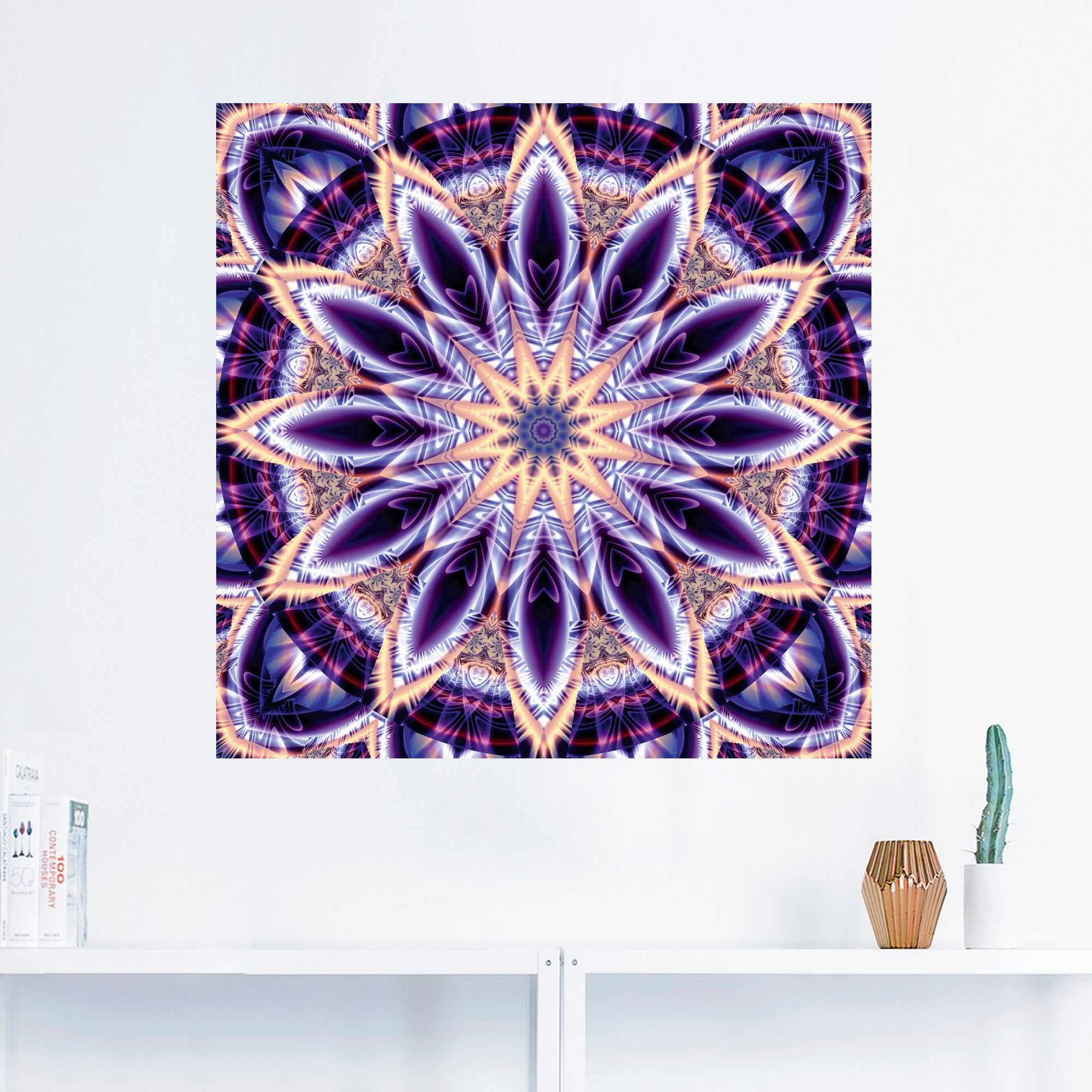 Artland Wandbild »Mandala Stern lila«, Muster, (1 St.), als Leinwandbild, Wandaufkleber in verschied. Größen