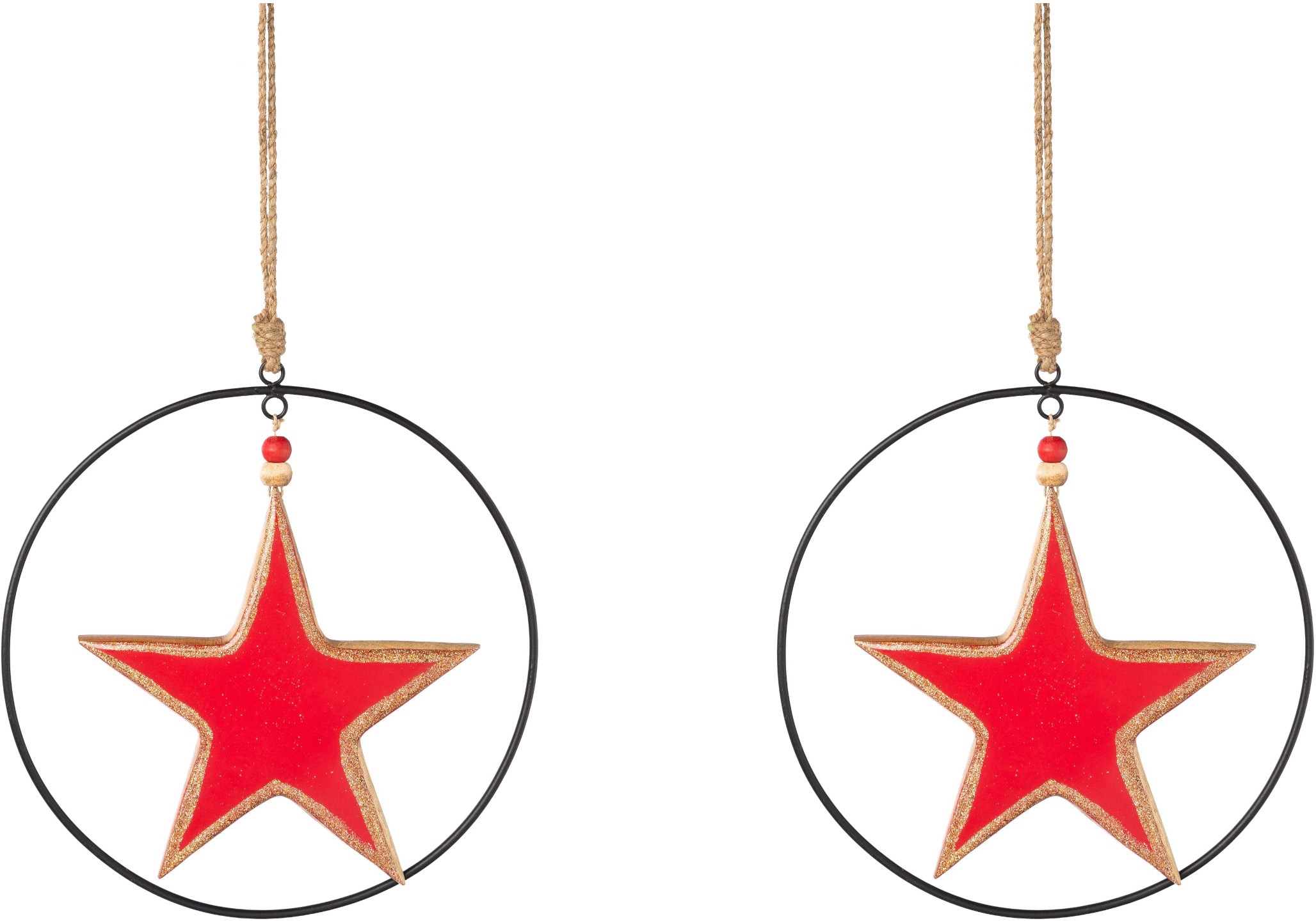 Creativ deco Dekostern »Weihnachtsstern, rot«, (2 OTTO St.), und Weihnachtsdeko Enamel-Lackierung cm bei online Metallring, kaufen mit 20 Stern Durchmesser