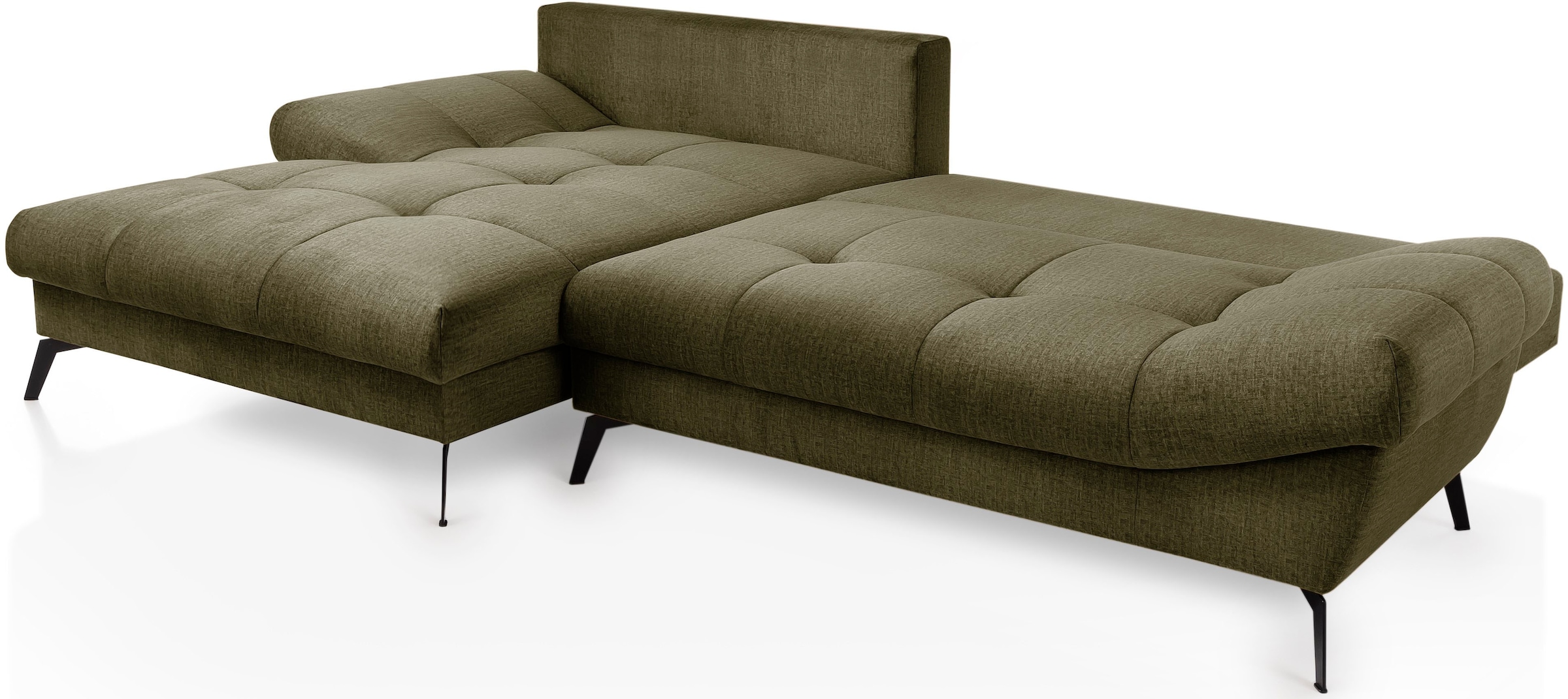 exxpo - sofa fashion Ecksofa »Olmedo, extravagantes Design und toller Sitzkomfort, L-Form«, inklusive Bettfunktion, Bettkasten und Rückenkissen