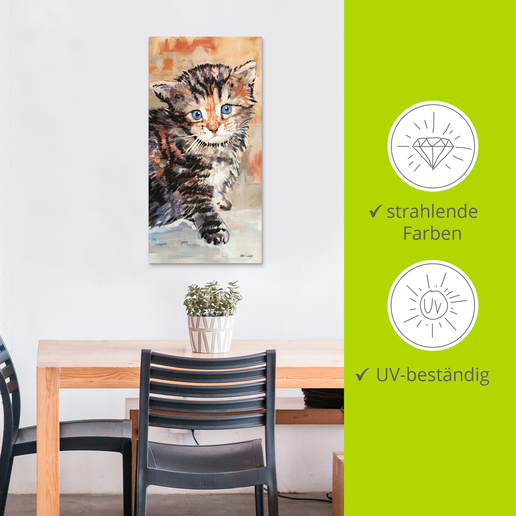 Artland Wandbild »Katze« Haustiere 1 Stk. tlg. für Innen- und Außenbereich geeignet, Outdoorbild