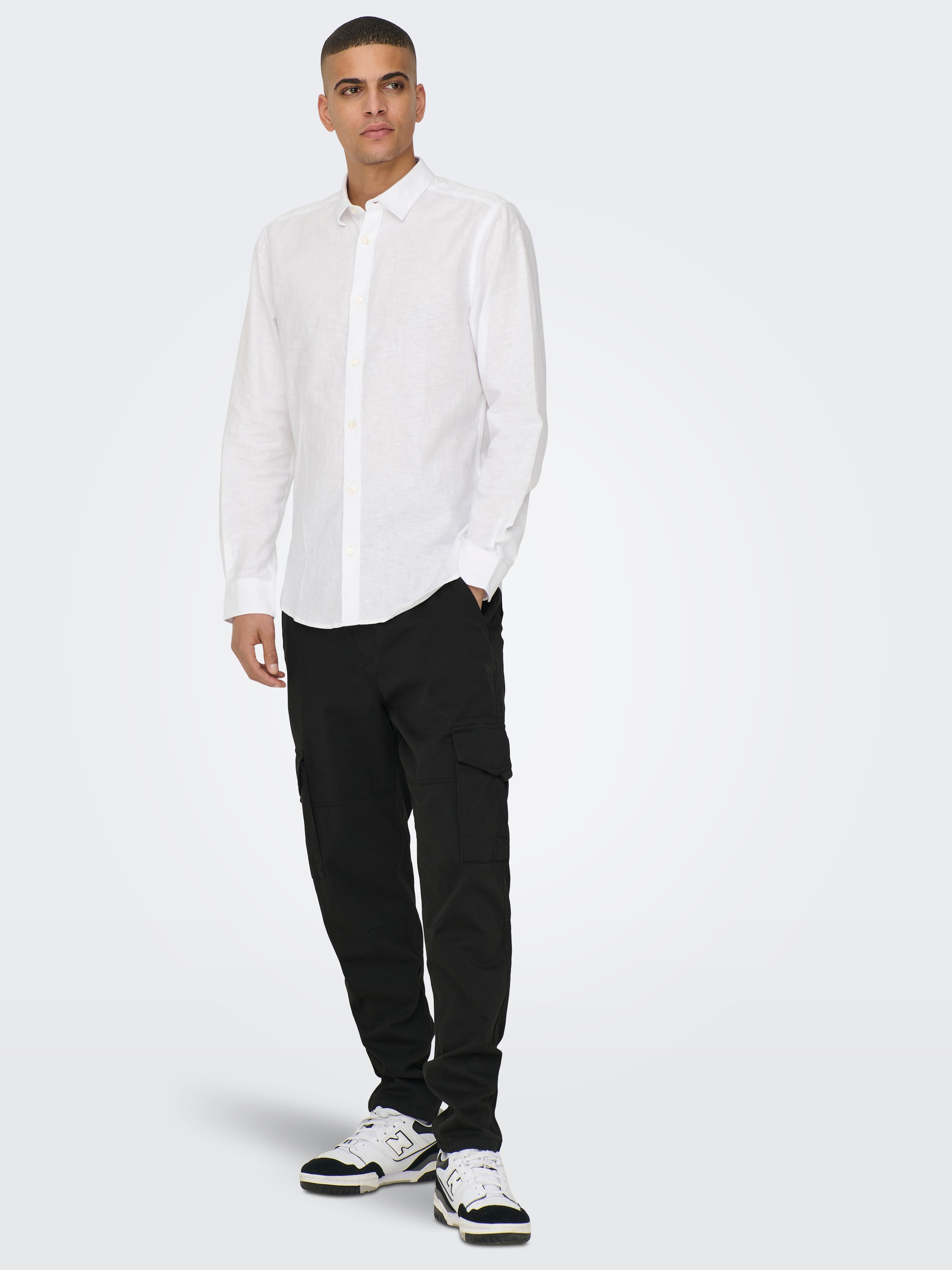 ONLY & SONS Langarmhemd »ONSCAIDEN LS SOLID LINEN SHIRT NOOS«
