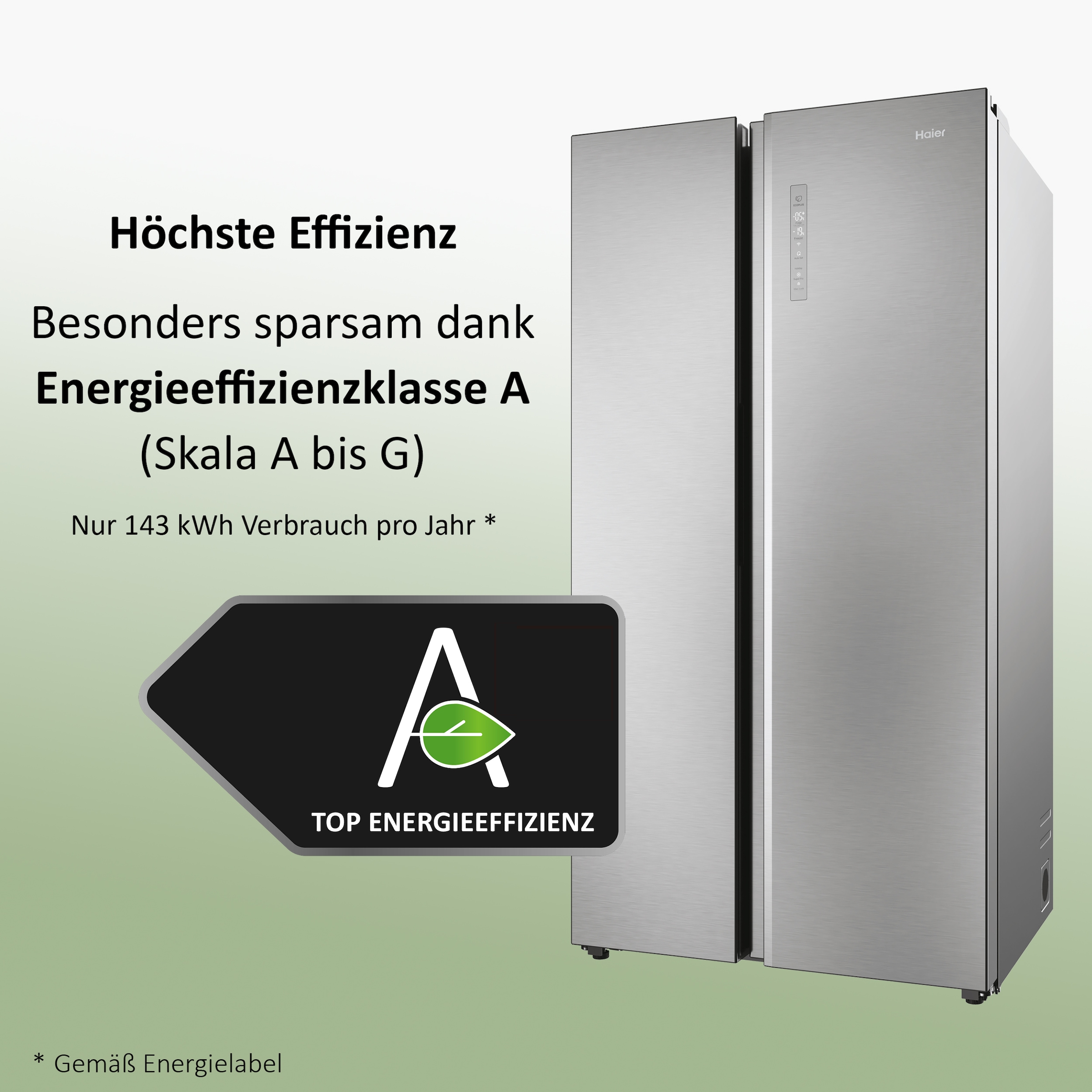 Haier Side-by-Side SBS Series 7 »HSW79F18ANMM«, XXL-Kapazität: Über 600 Liter Fassungsvermögen