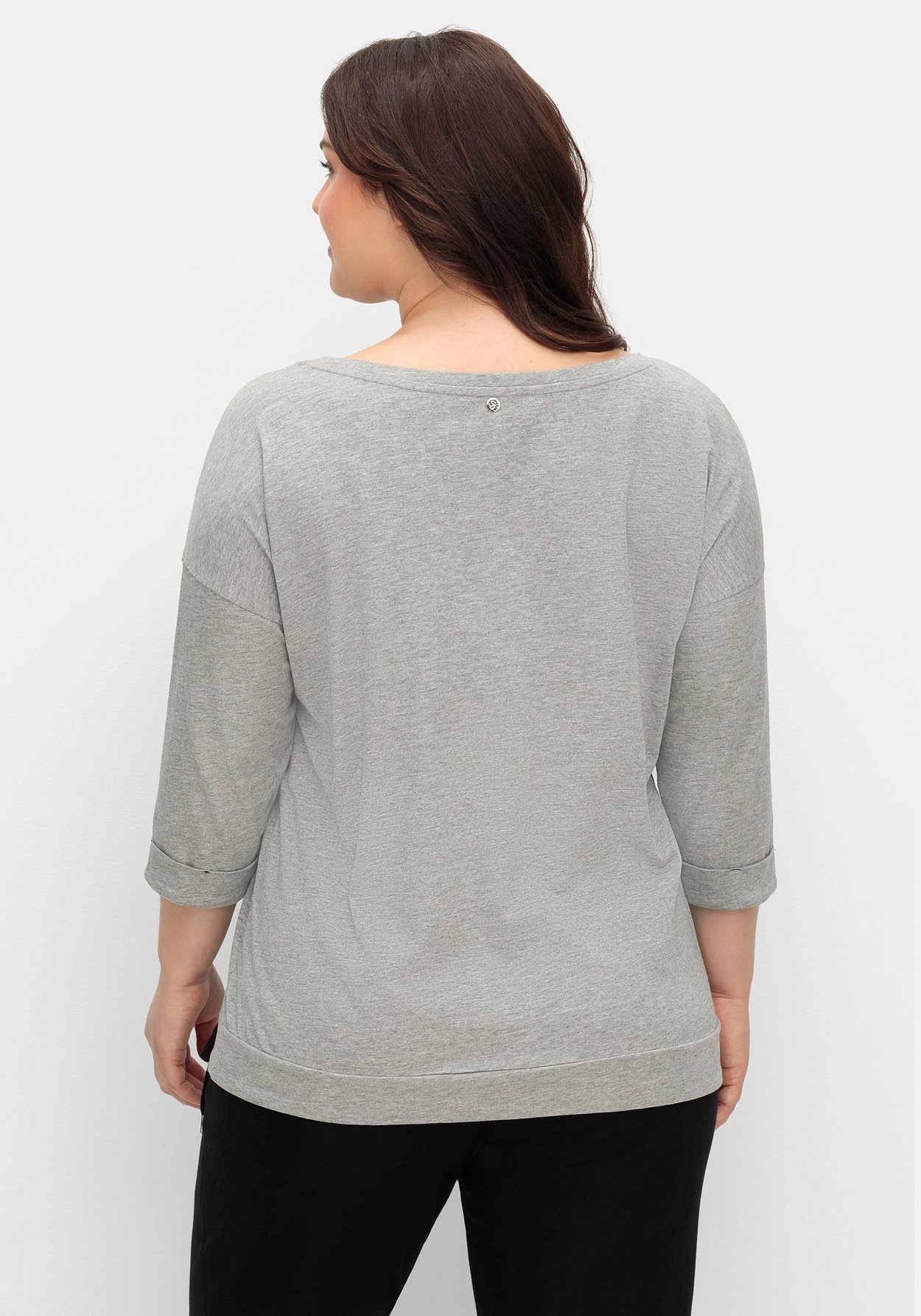 Sheego Langarmshirt »Oversized-Shirt mit Bindeband am Saum«, mit Bindeband am Saum
