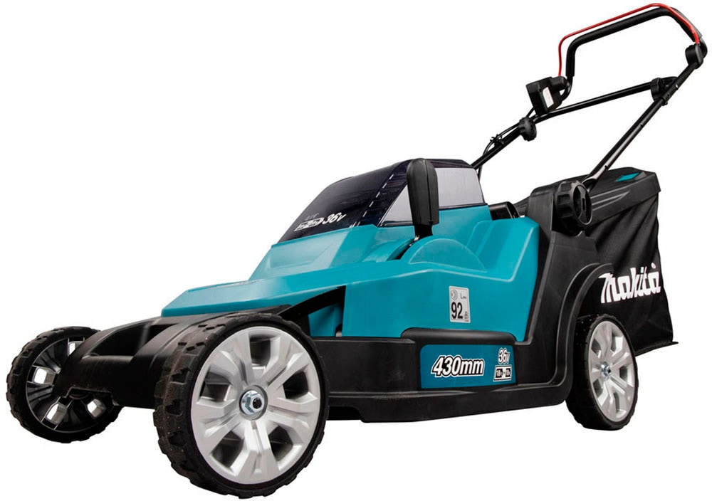 Makita Akkurasenmäher »DLM432PT2«, mit 2 Akkus 18V/5 Ah LXT, und Doppel-Schnellladegerät
