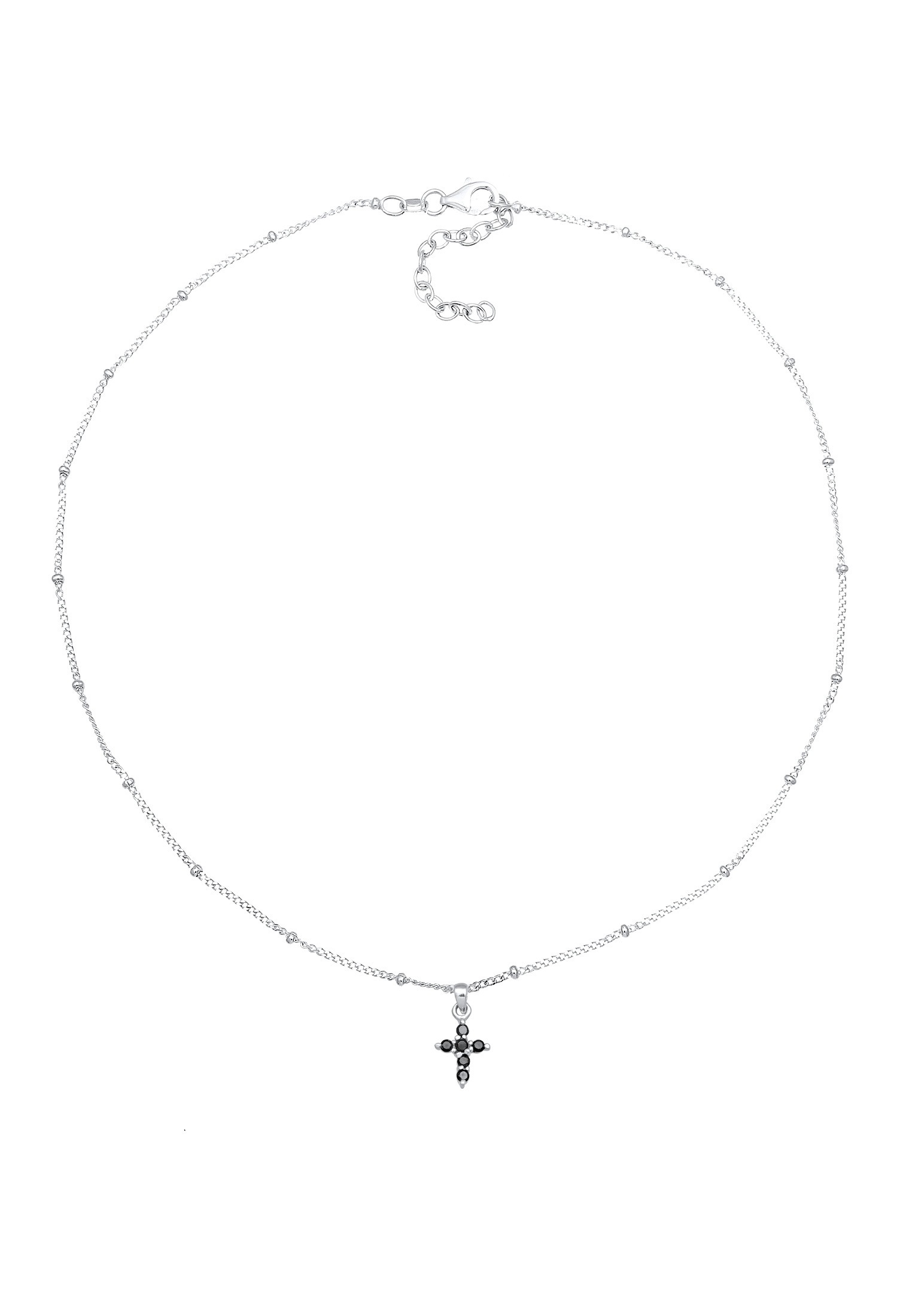 Elli Choker »Halskette Choker Kugelkette Kreuz Zirkonia 925 Silber«